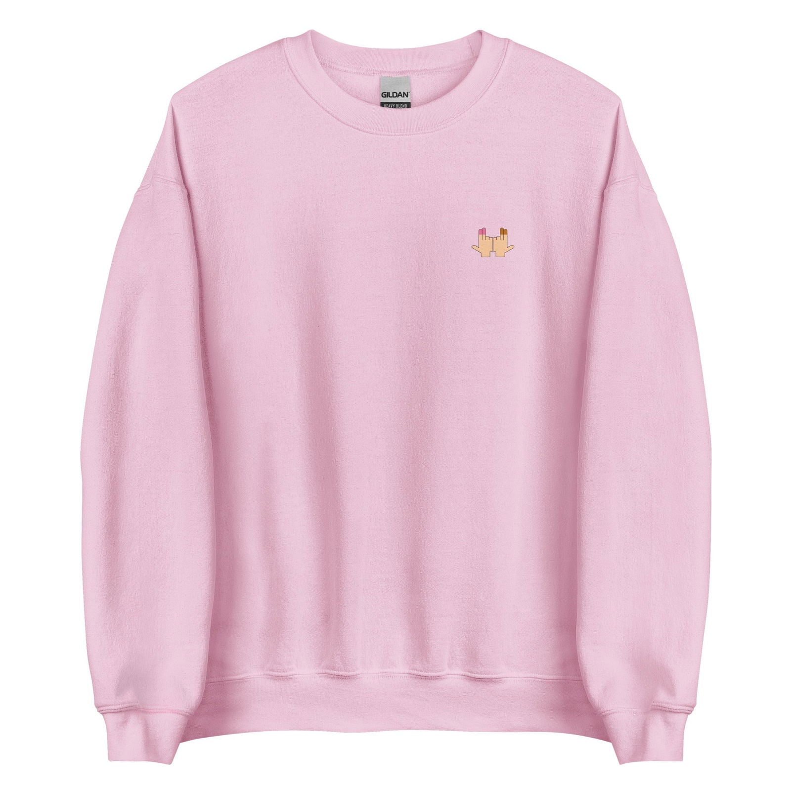 Sweat unisexe col rond DP Double péné signe du J seul Rose Clair - Sedurro