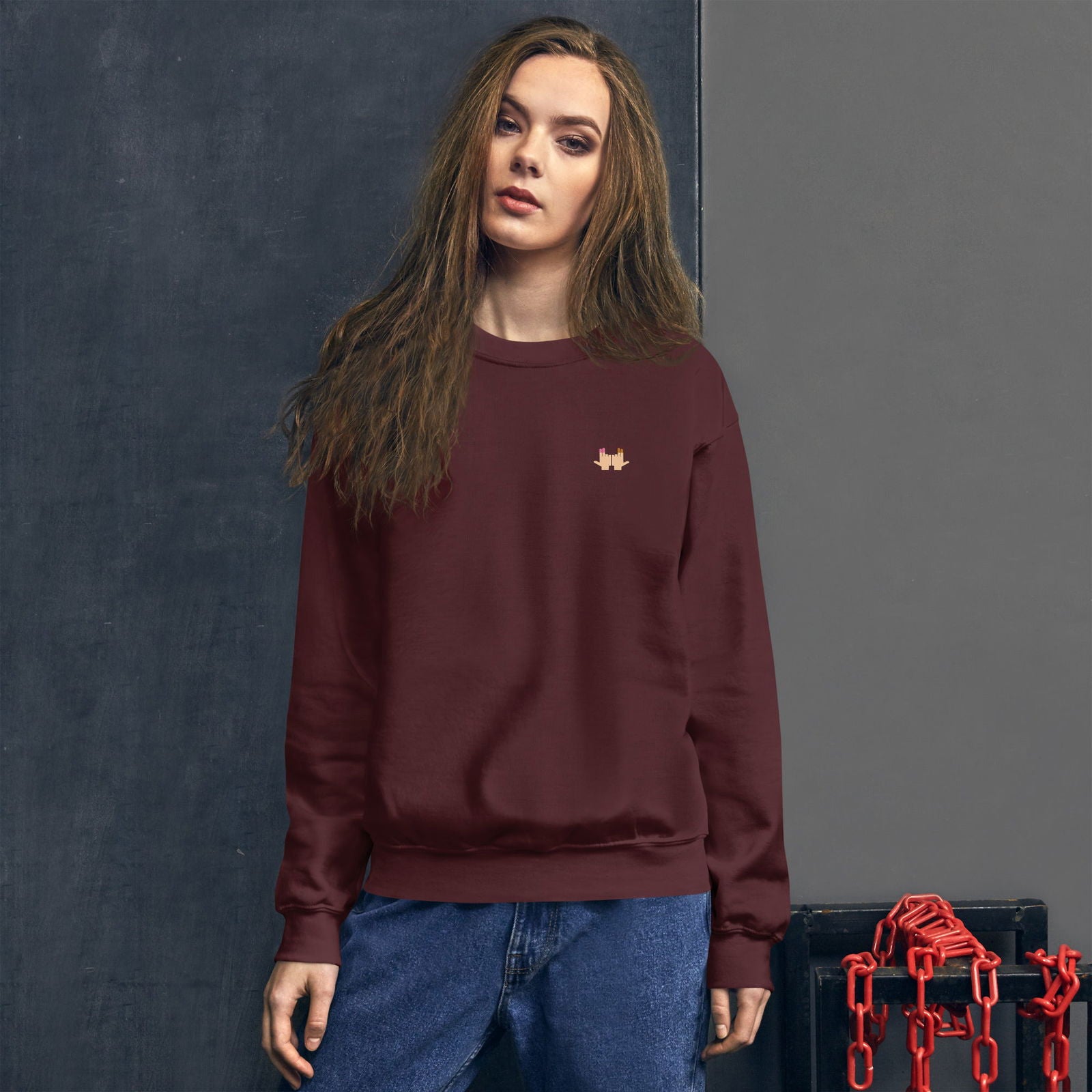 Sweat unisexe col rond DP Double péné signe du J seul - Sedurro