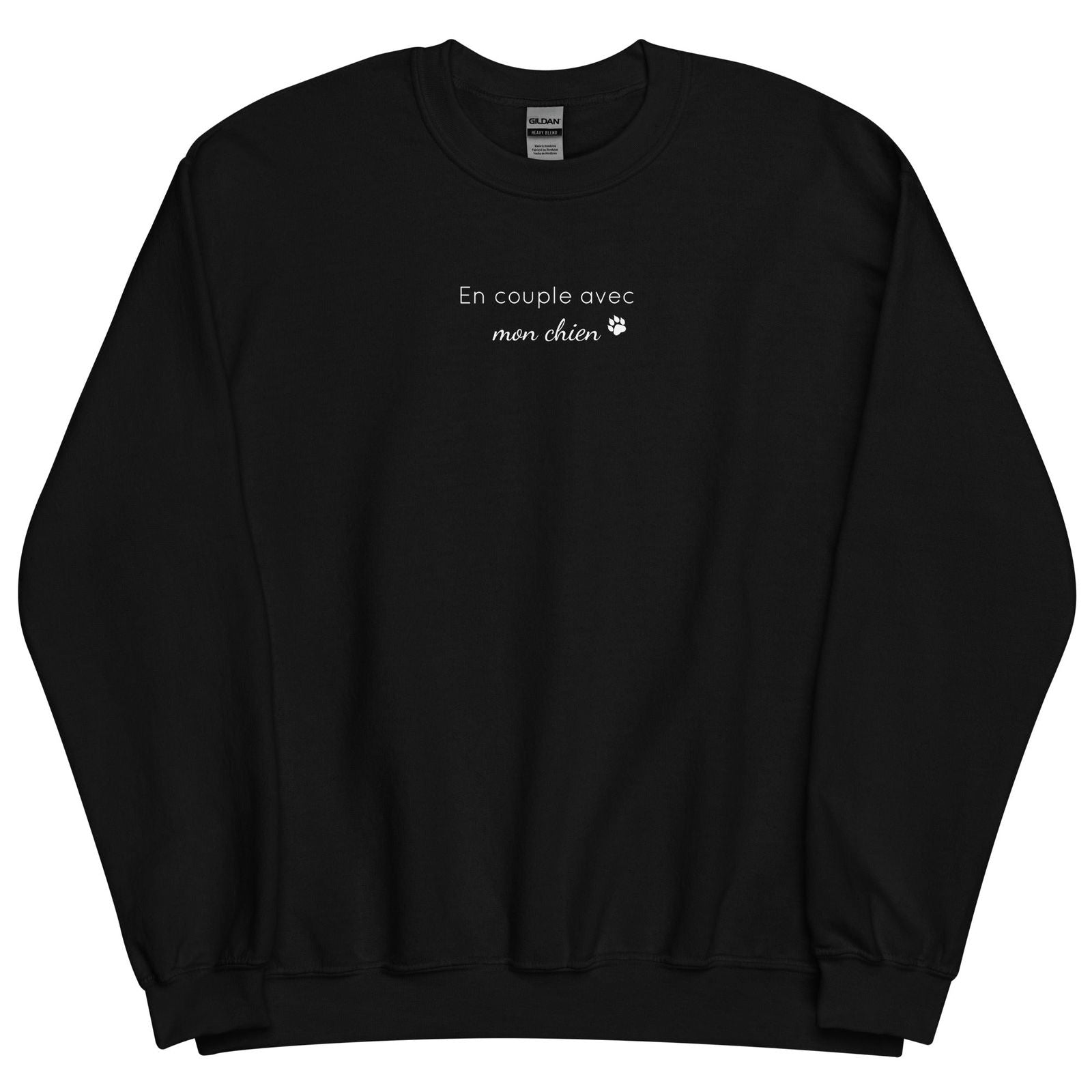 Sweat unisexe col rond En couple avec mon chien - Sedurro