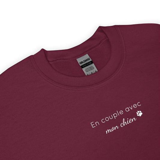 Sweat unisexe col rond En couple avec mon chien - Sedurro