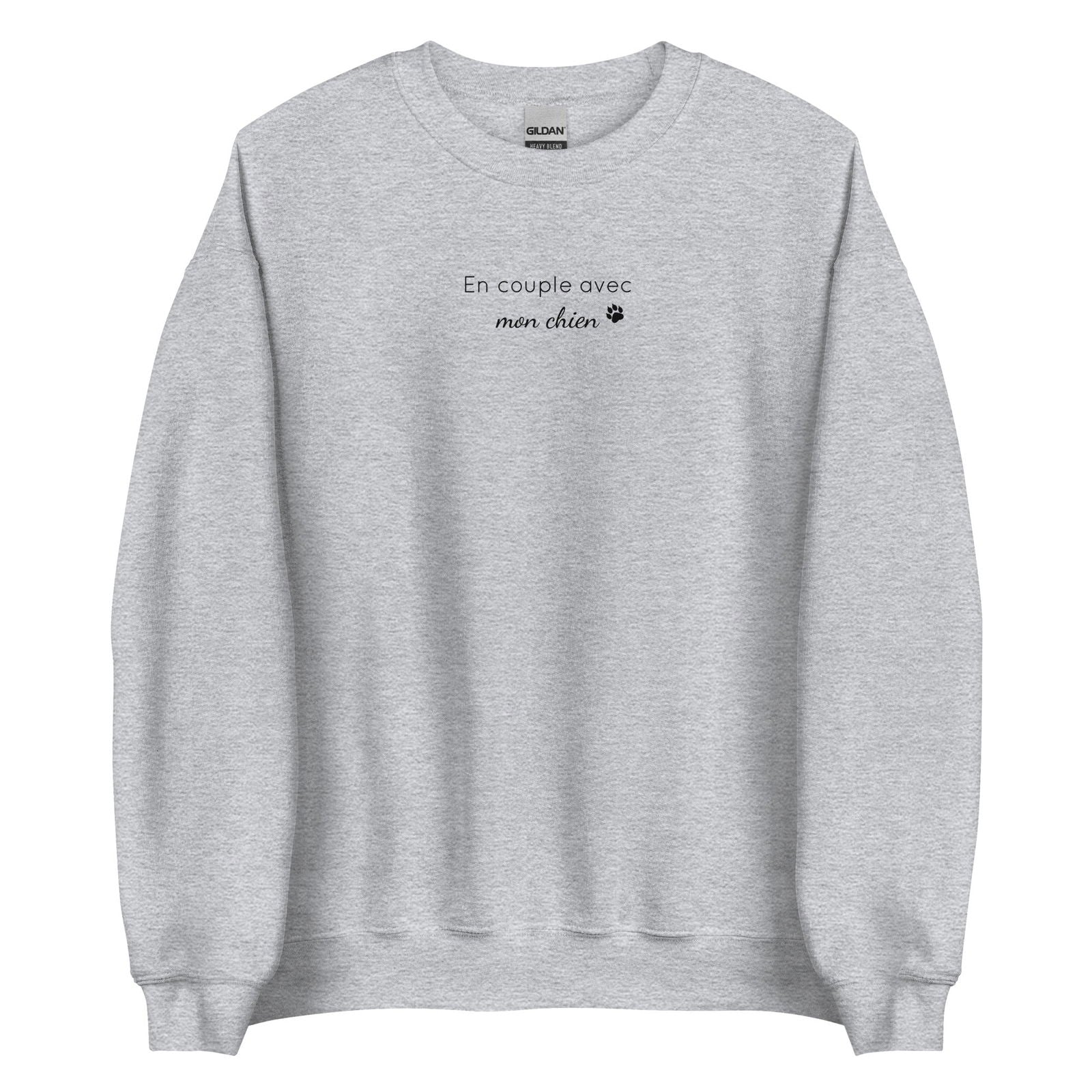 Sweat unisexe col rond En couple avec mon chien - Sedurro
