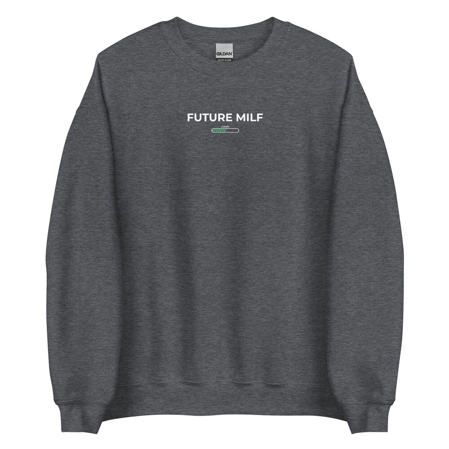Sweat unisexe col rond Future milf Gris Foncé Chiné - Sedurro