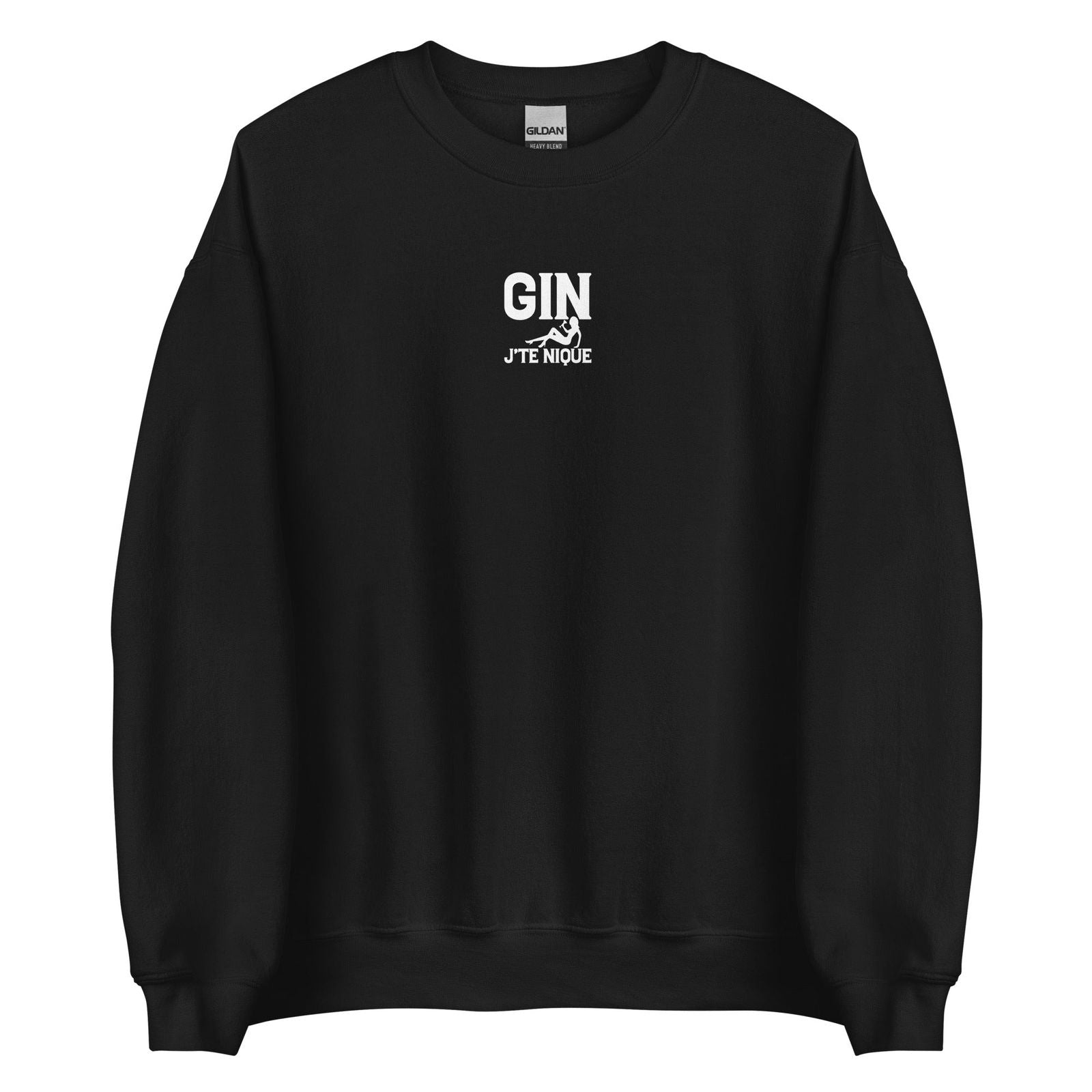 Sweat unisexe col rond Gin j'te nique Noir - Sedurro