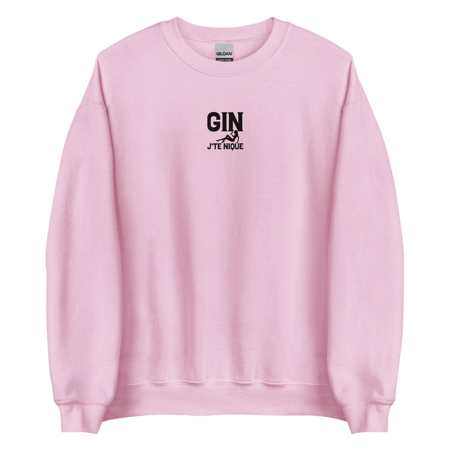 Sweat unisexe col rond Gin j'te nique Rose Clair - Sedurro