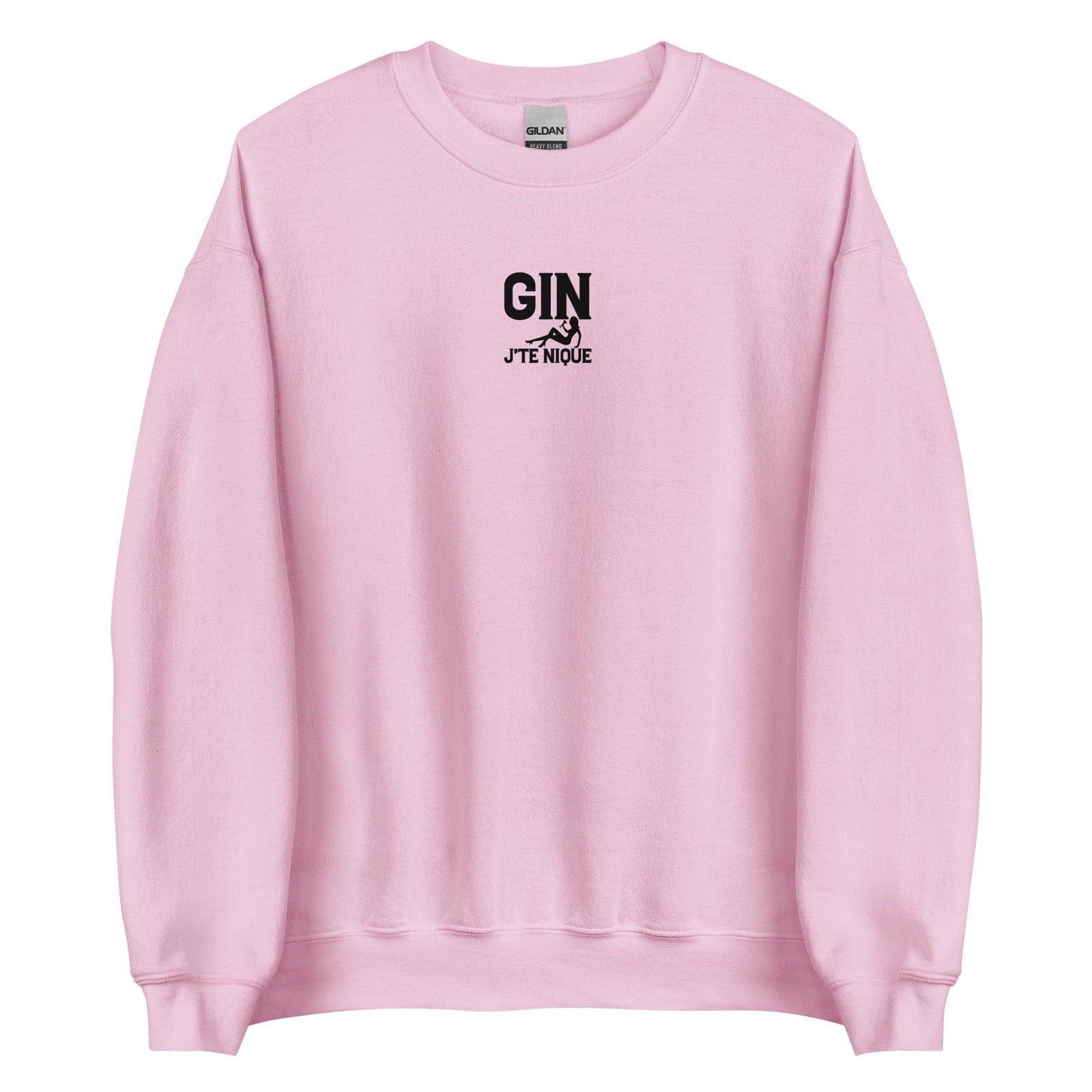 Sweat unisexe col rond Gin j'te nique Rose Clair - Sedurro