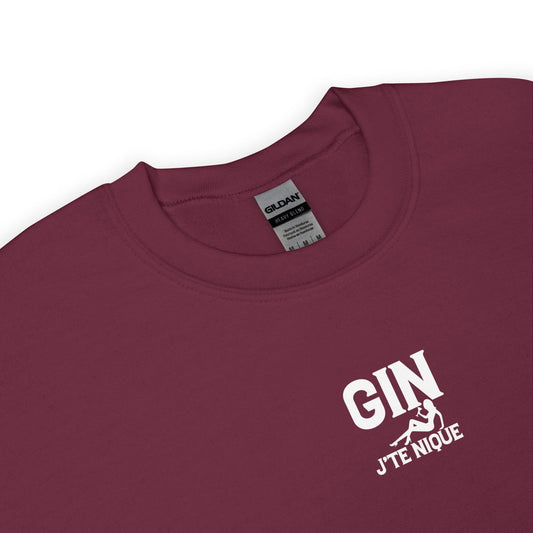 Sweat unisexe col rond Gin j'te nique - Sedurro
