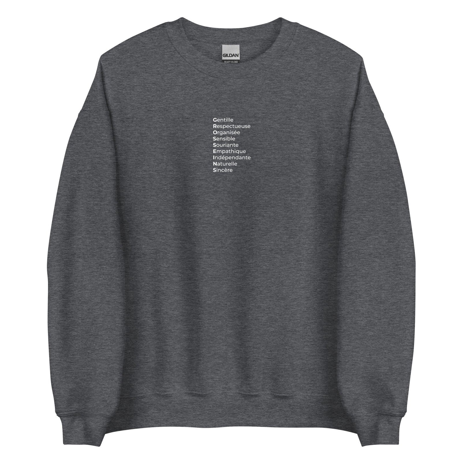 Sweat unisexe col rond Gros seins qualités Gris Foncé Chiné - Sedurro