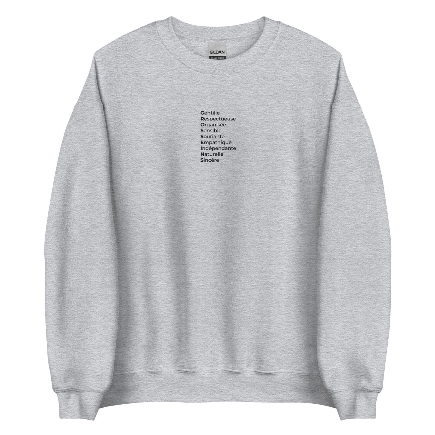 Sweat unisexe col rond Gros seins qualités Gris Sport - Sedurro