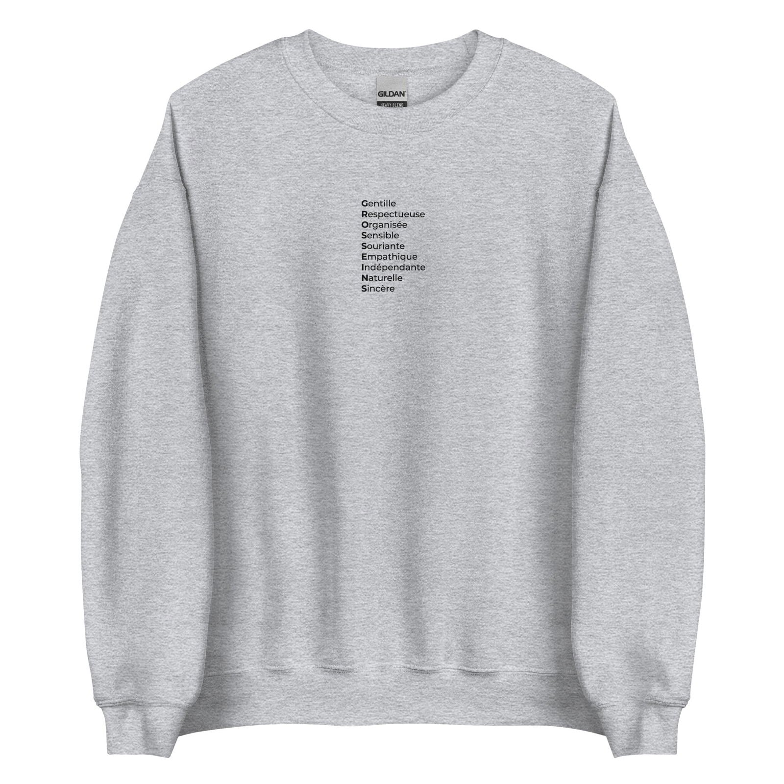 Sweat unisexe col rond Gros seins qualités Gris Sport - Sedurro
