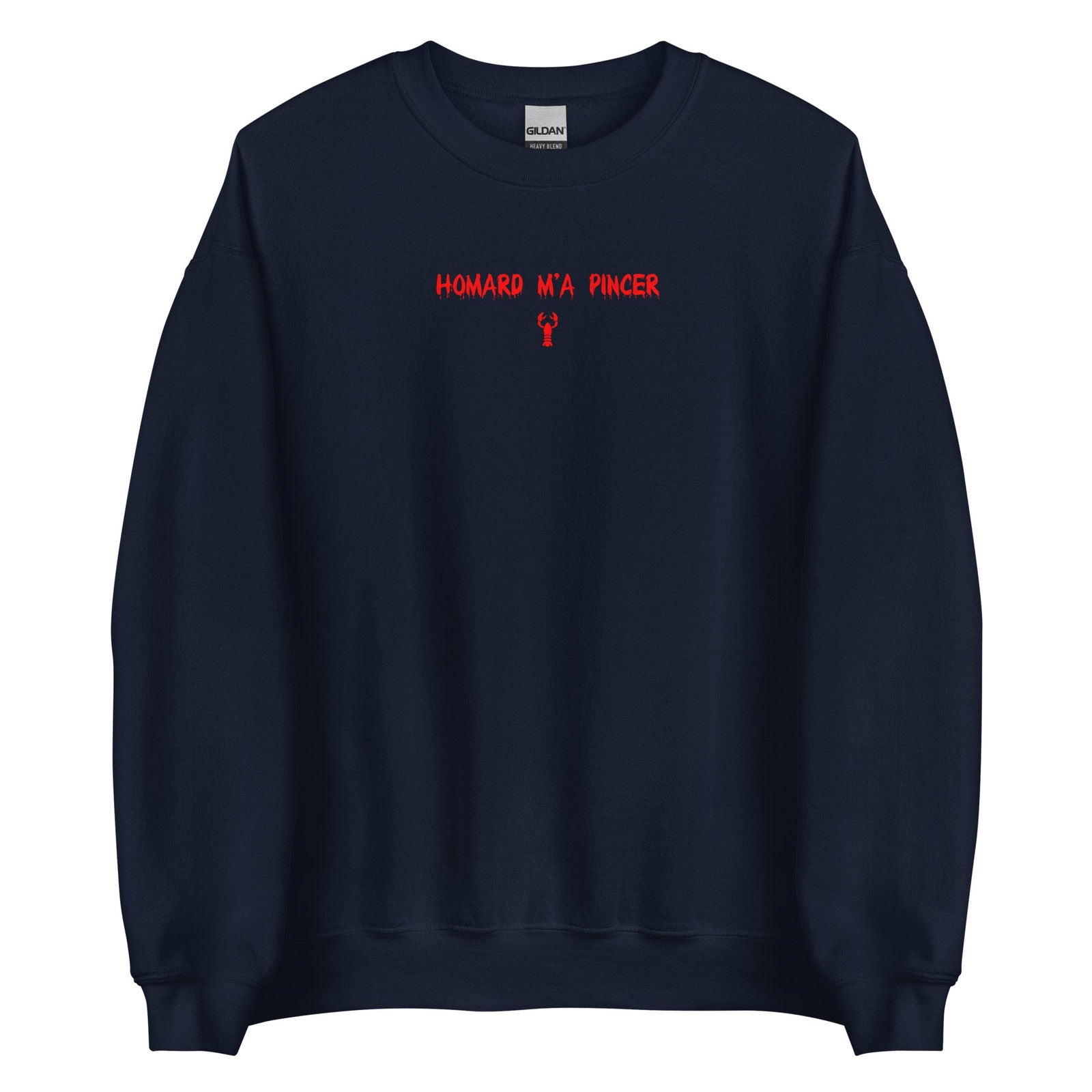 Sweat unisexe col rond Homard m'a pincer Bleu Marine - Sedurro