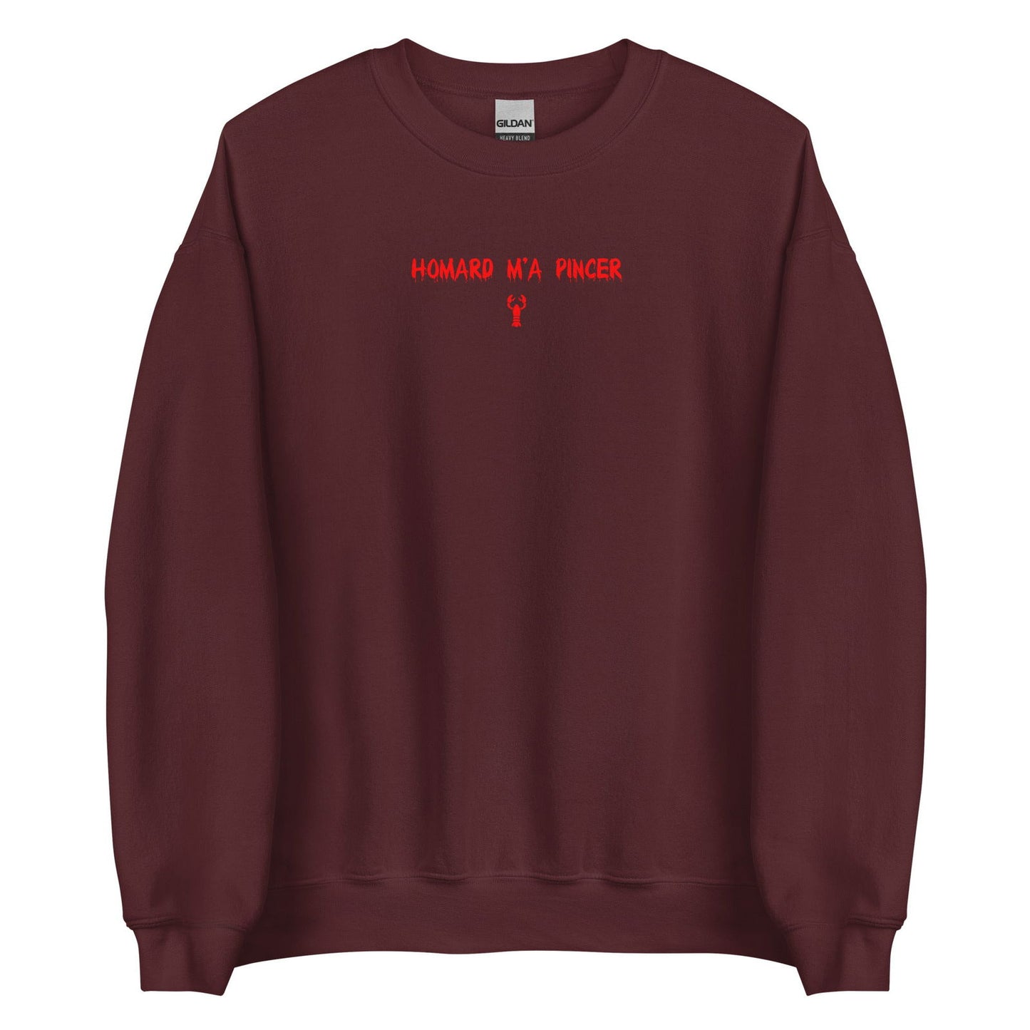 Sweat unisexe col rond Homard m'a pincer Bordeaux - Sedurro