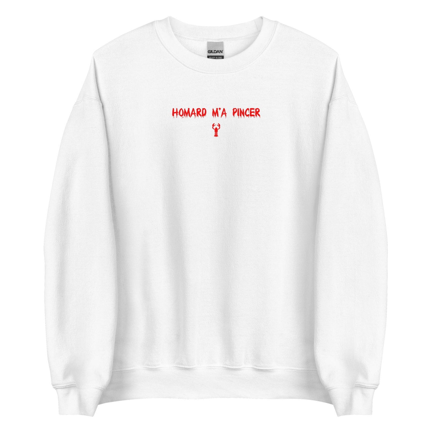 Sweat unisexe col rond Homard m'a pincer Blanc - Sedurro