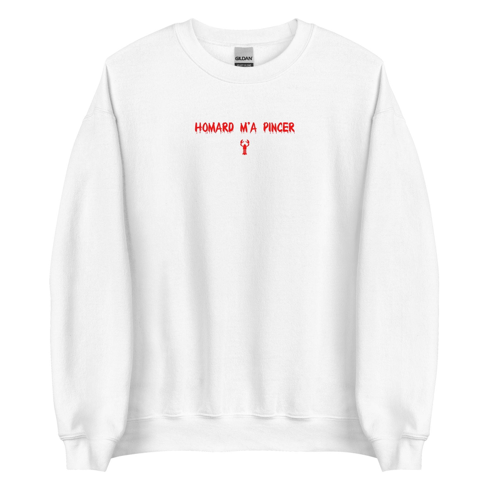 Sweat unisexe col rond Homard m'a pincer Blanc - Sedurro