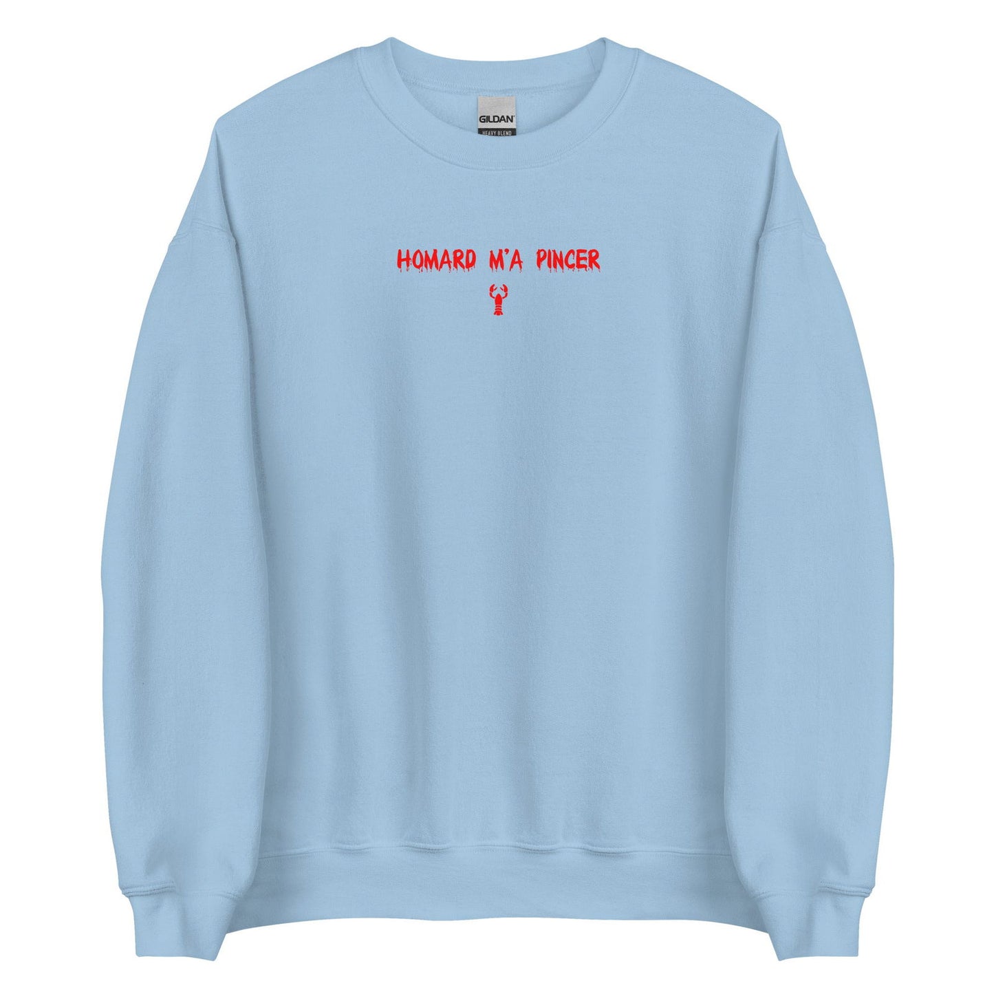 Sweat unisexe col rond Homard m'a pincer Bleu Clair - Sedurro