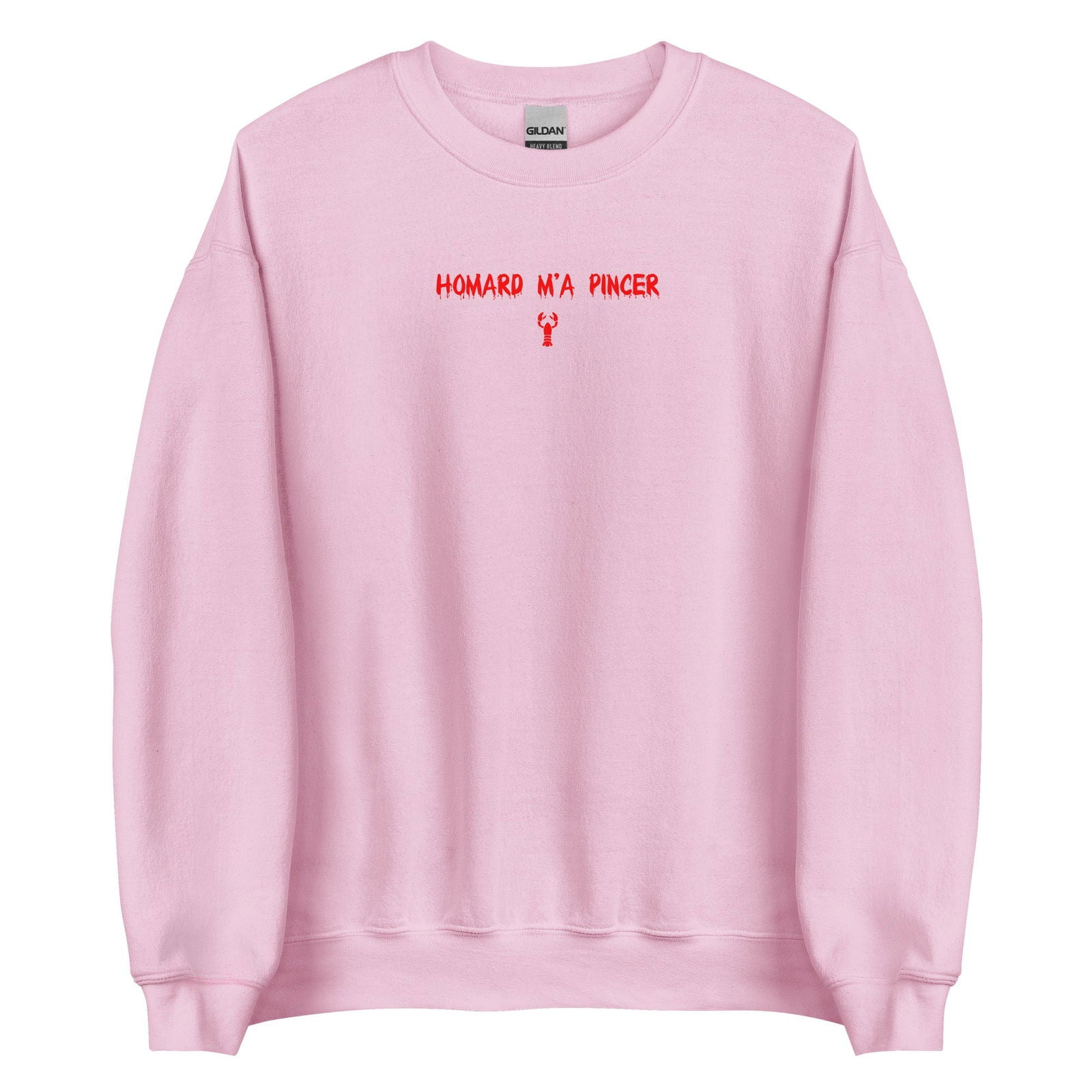 Sweat unisexe col rond Homard m'a pincer Rose Clair - Sedurro