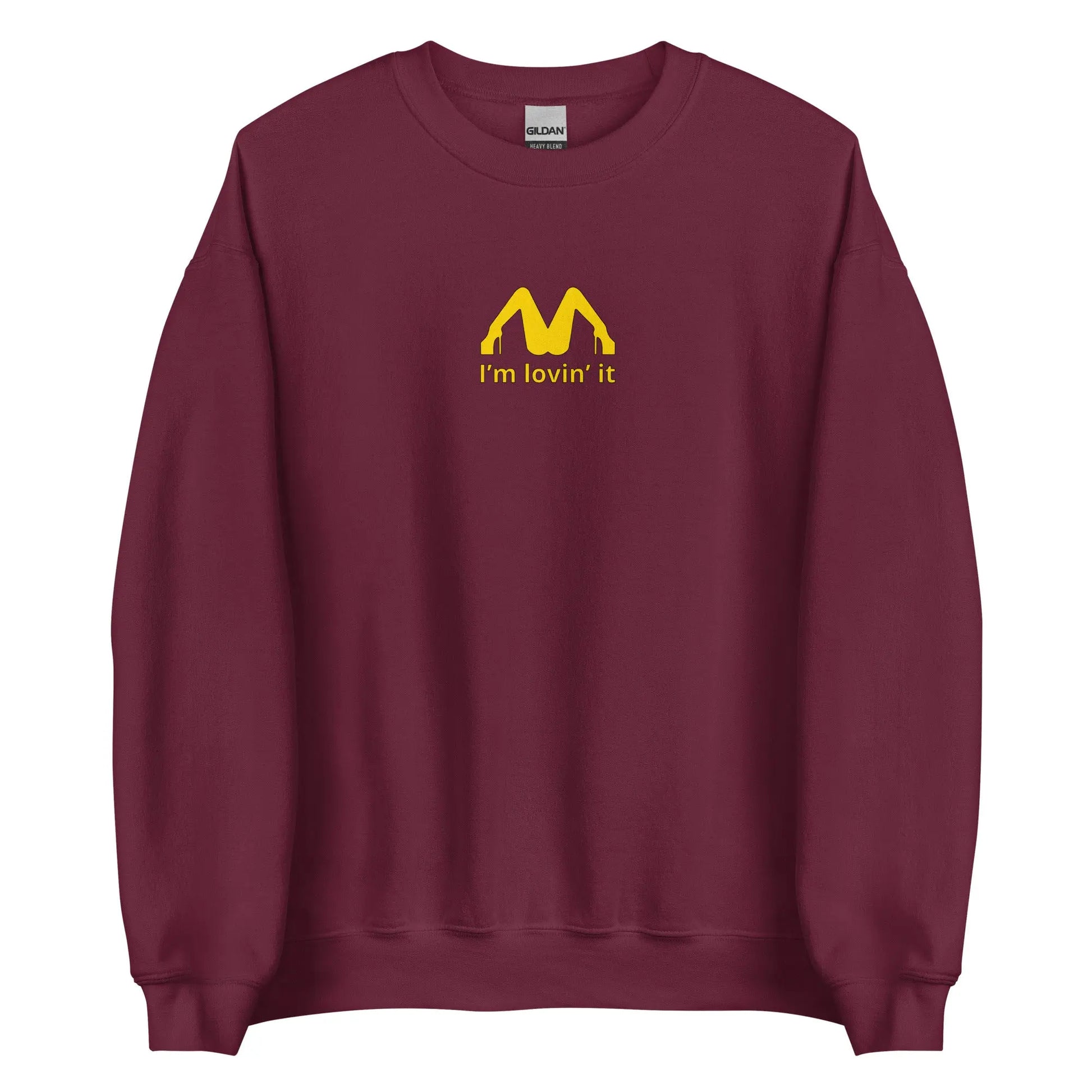 Sweat unisexe col rond I'm lovin' it Bordeaux - Sedurro