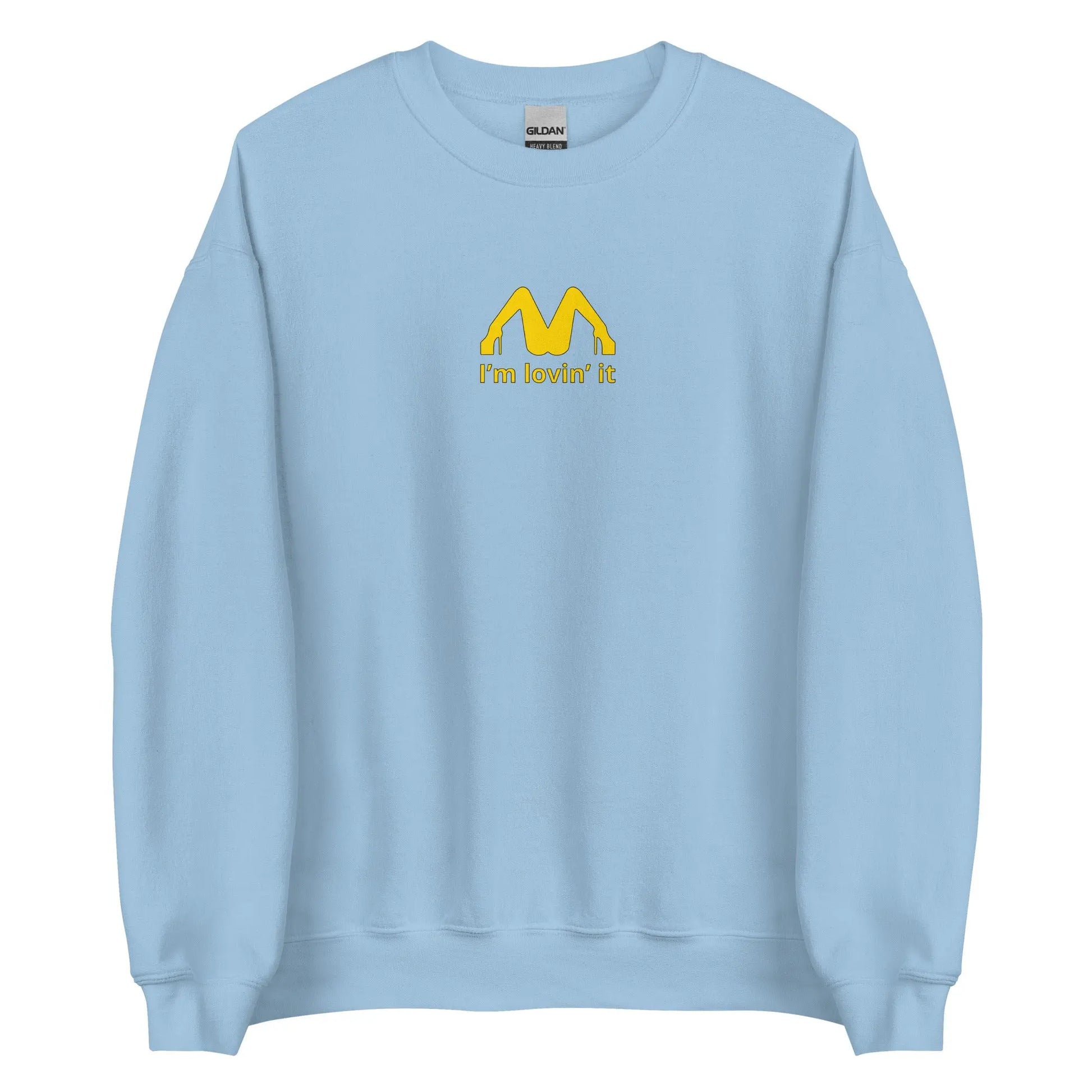 Sweat unisexe col rond I'm lovin' it Bleu Clair - Sedurro