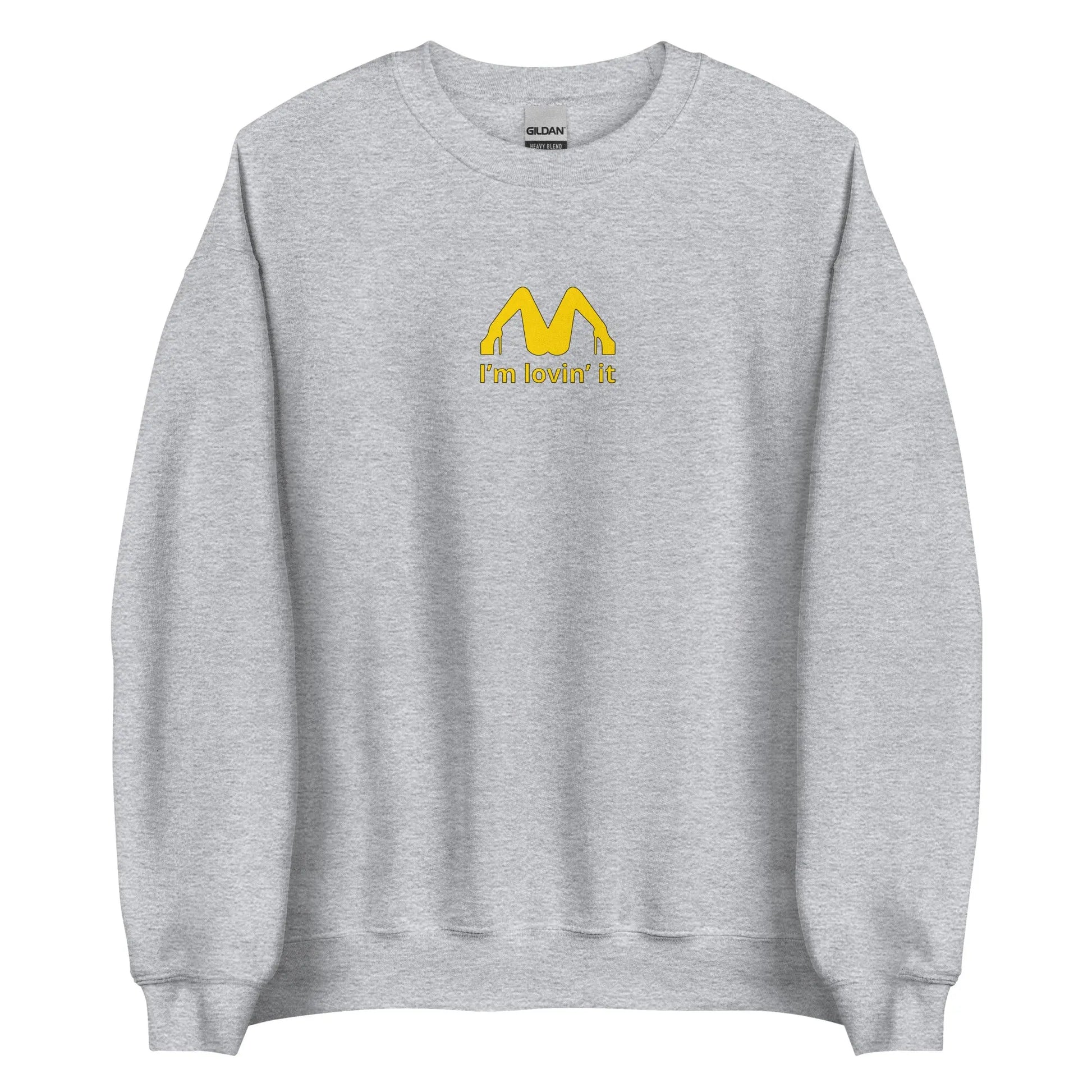 Sweat unisexe col rond I'm lovin' it Gris Sport - Sedurro