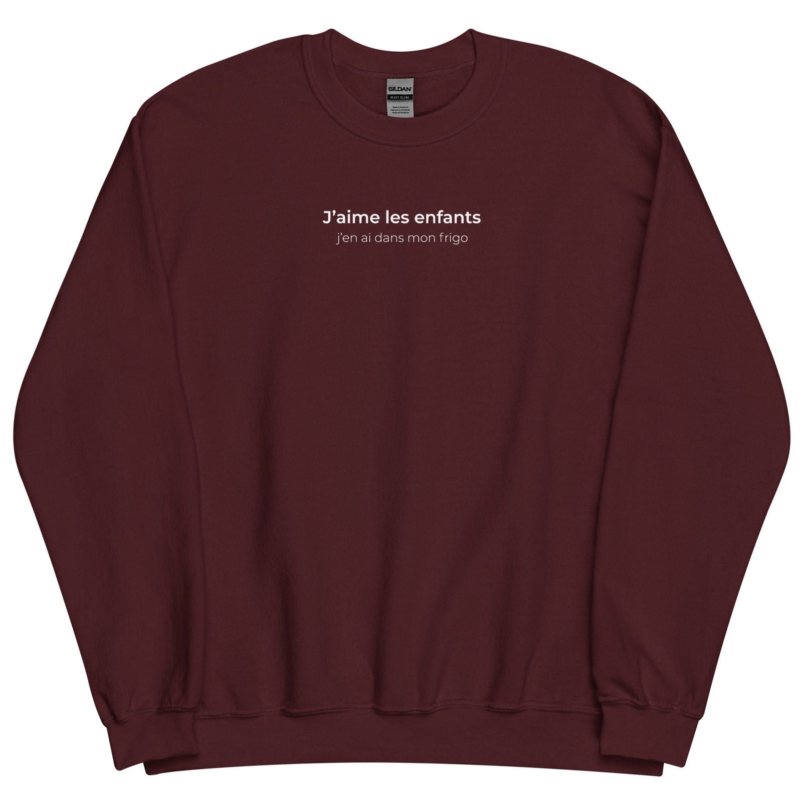 Sweat unisexe col rond J'aime les enfants j'en ai dans mon frigo - Sedurro