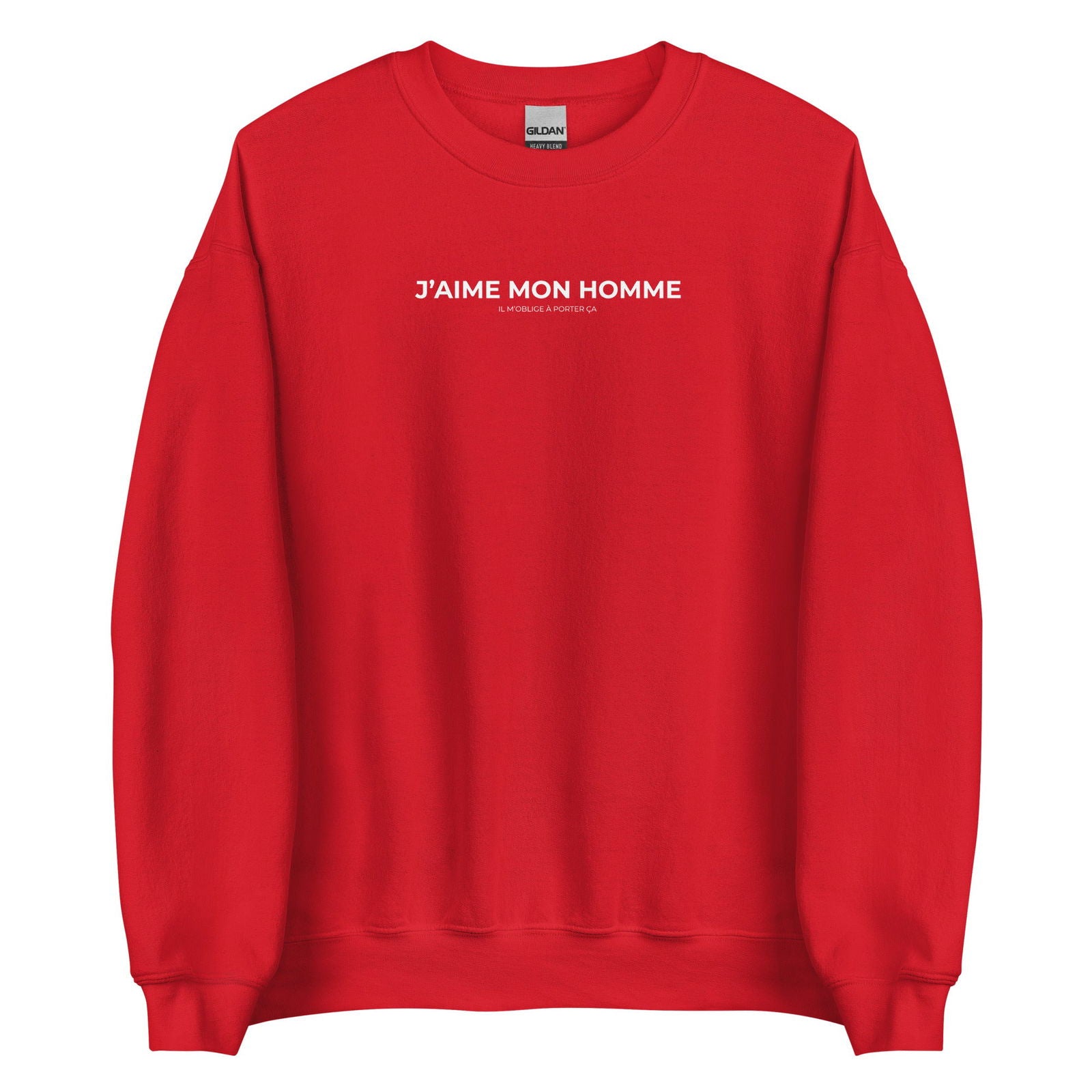 Sweat unisexe col rond J'aime mon homme il m'oblige à porter ça - Sedurro