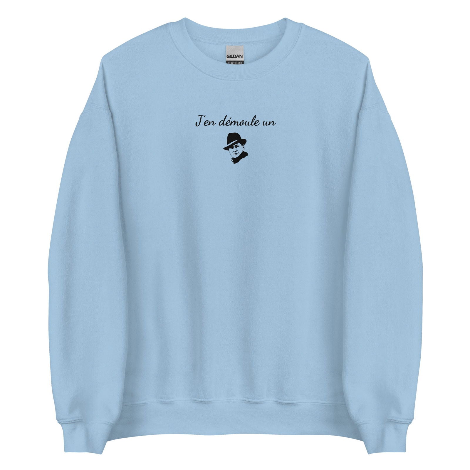 Sweat unisexe col rond J'en démoule un Bleu Clair - Sedurro