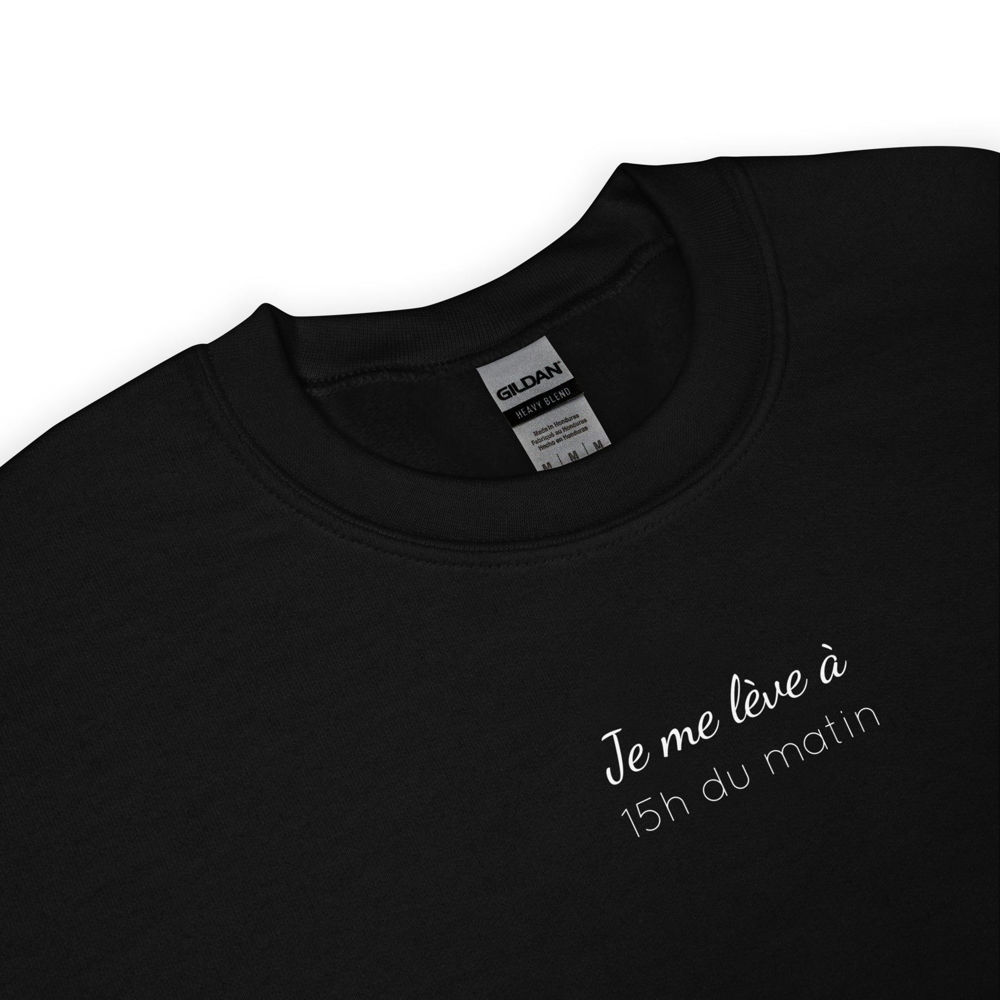 Sweat unisexe col rond Je me lève à 15h du matin - Sedurro