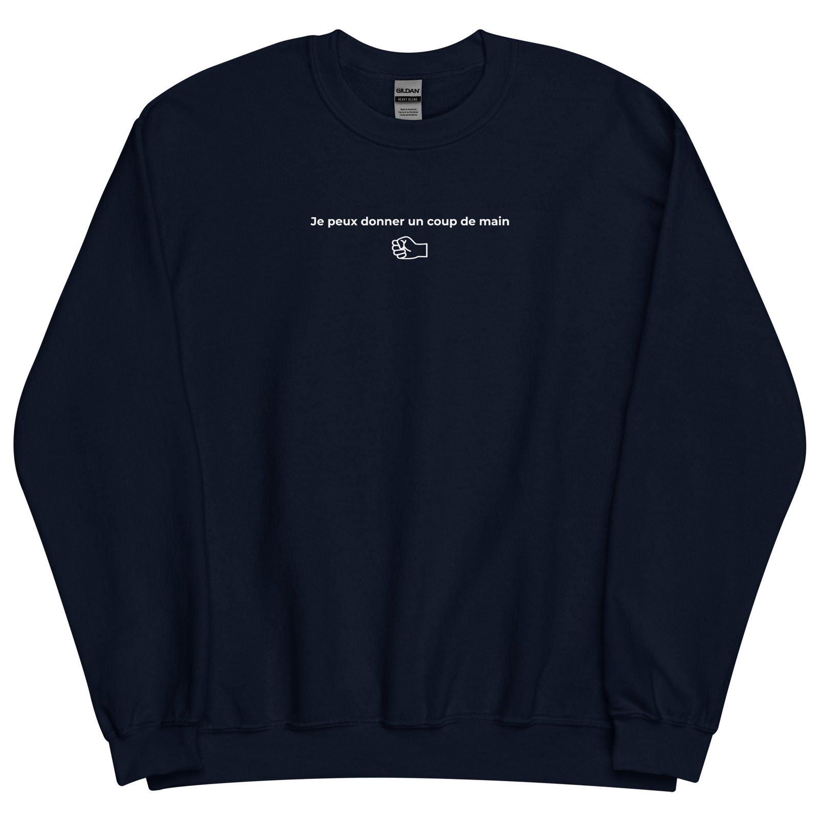 Sweat unisexe col rond Je peux donner un coup de main fist - Sedurro