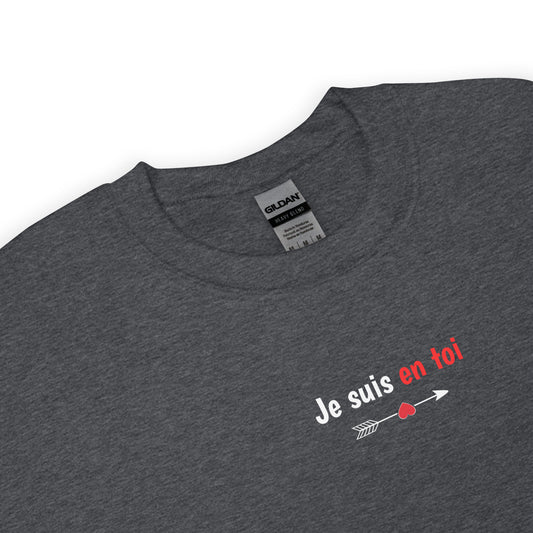 Sweat unisexe col rond Je suis en toi flèche cupidon - Sedurro