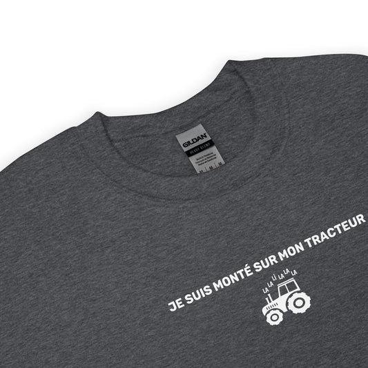 Sweat unisexe col rond Je suis monté sur mon tracteur - Sedurro