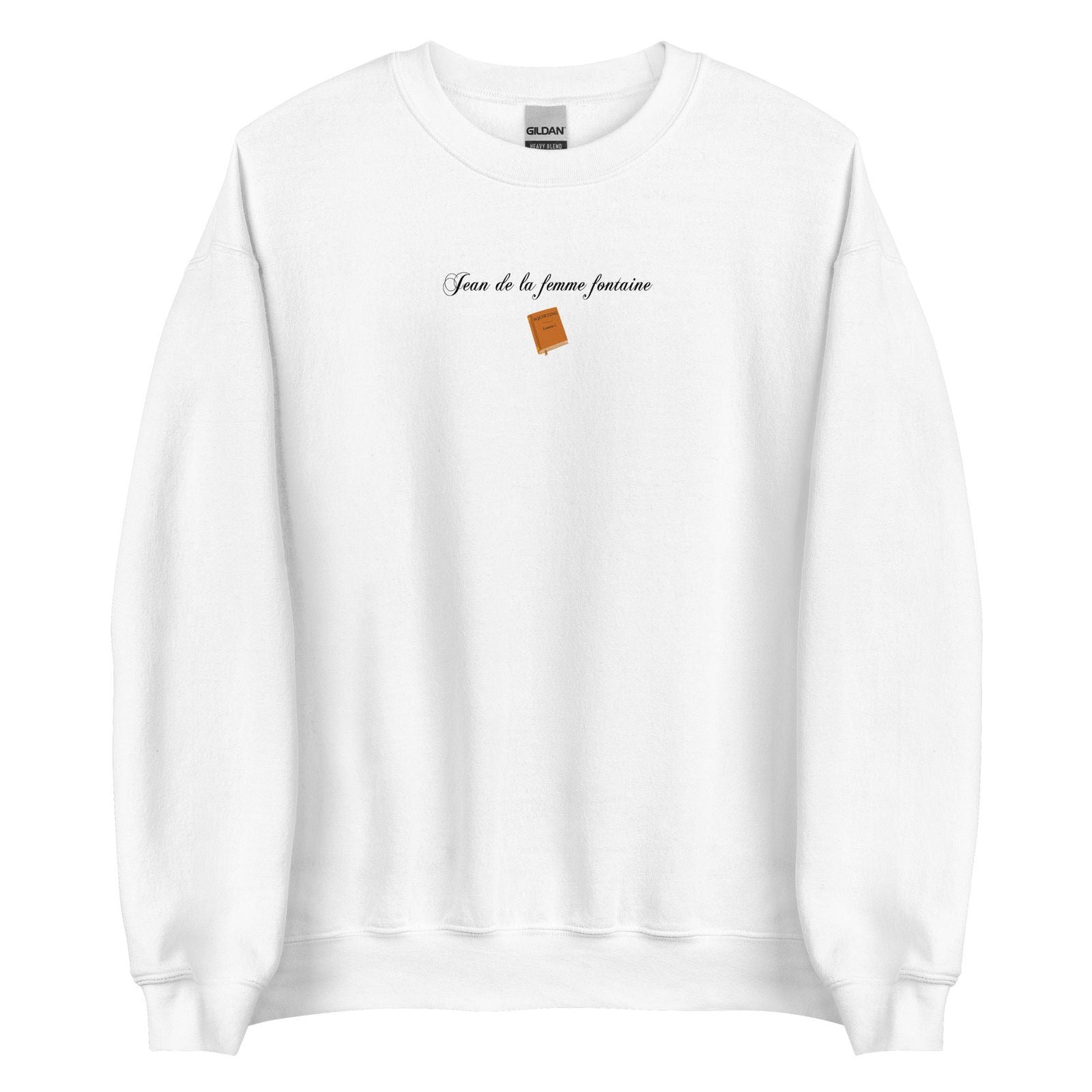 Sweat unisexe col rond Jean de la femme fontaine Blanc - Sedurro