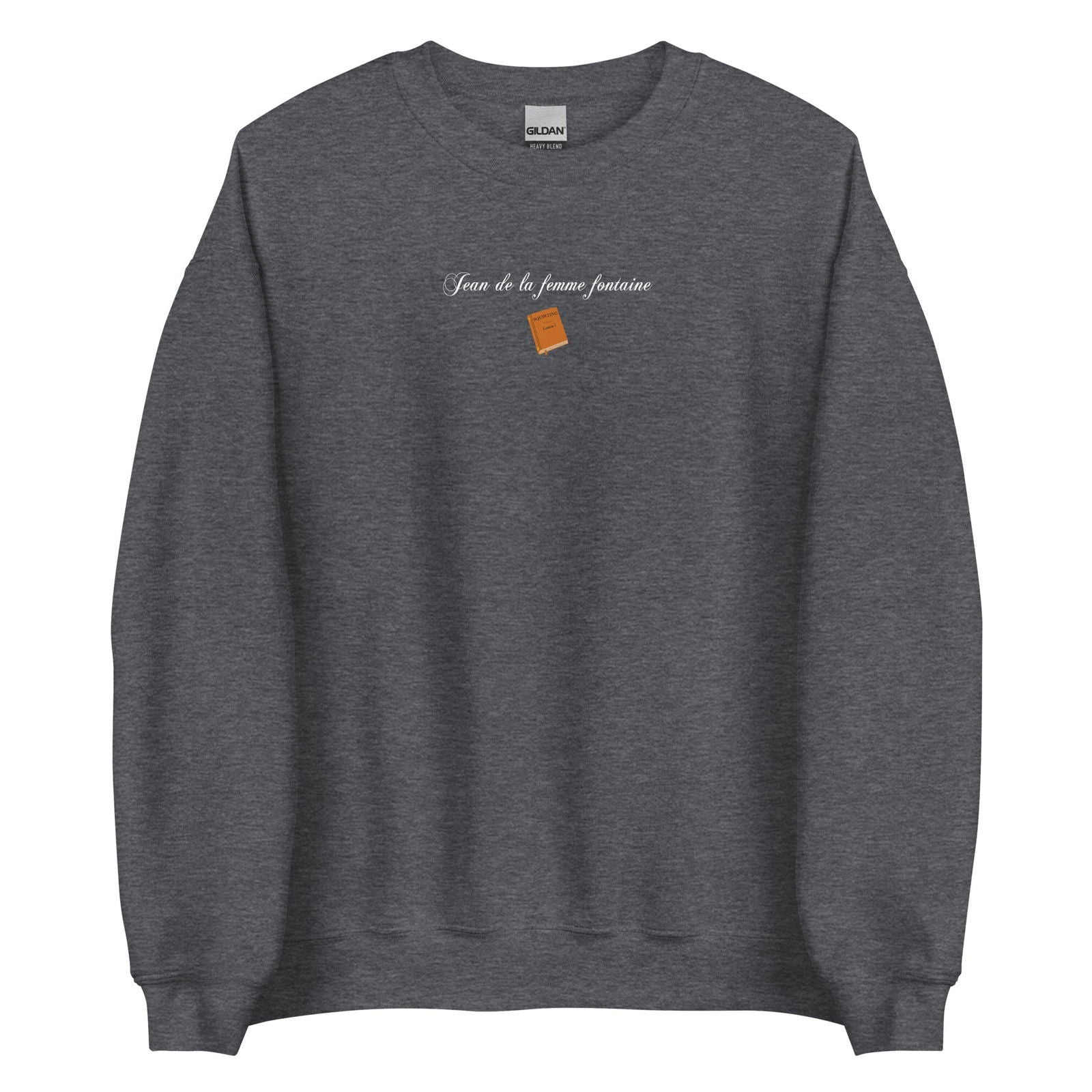 Sweat unisexe col rond Jean de la femme fontaine Gris Foncé Chiné - Sedurro