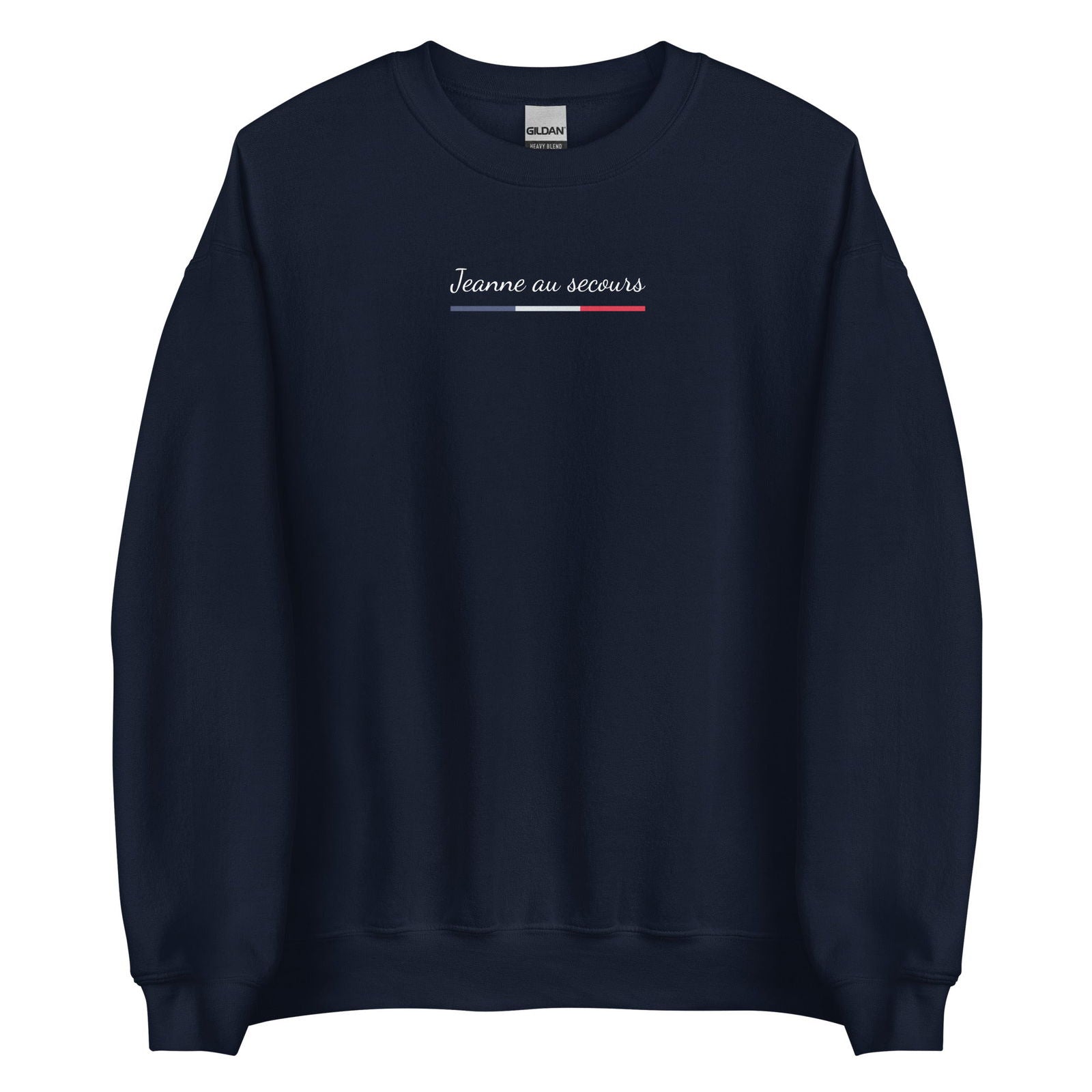 Sweat unisexe col rond Jeanne au secours Bleu Marine - Sedurro