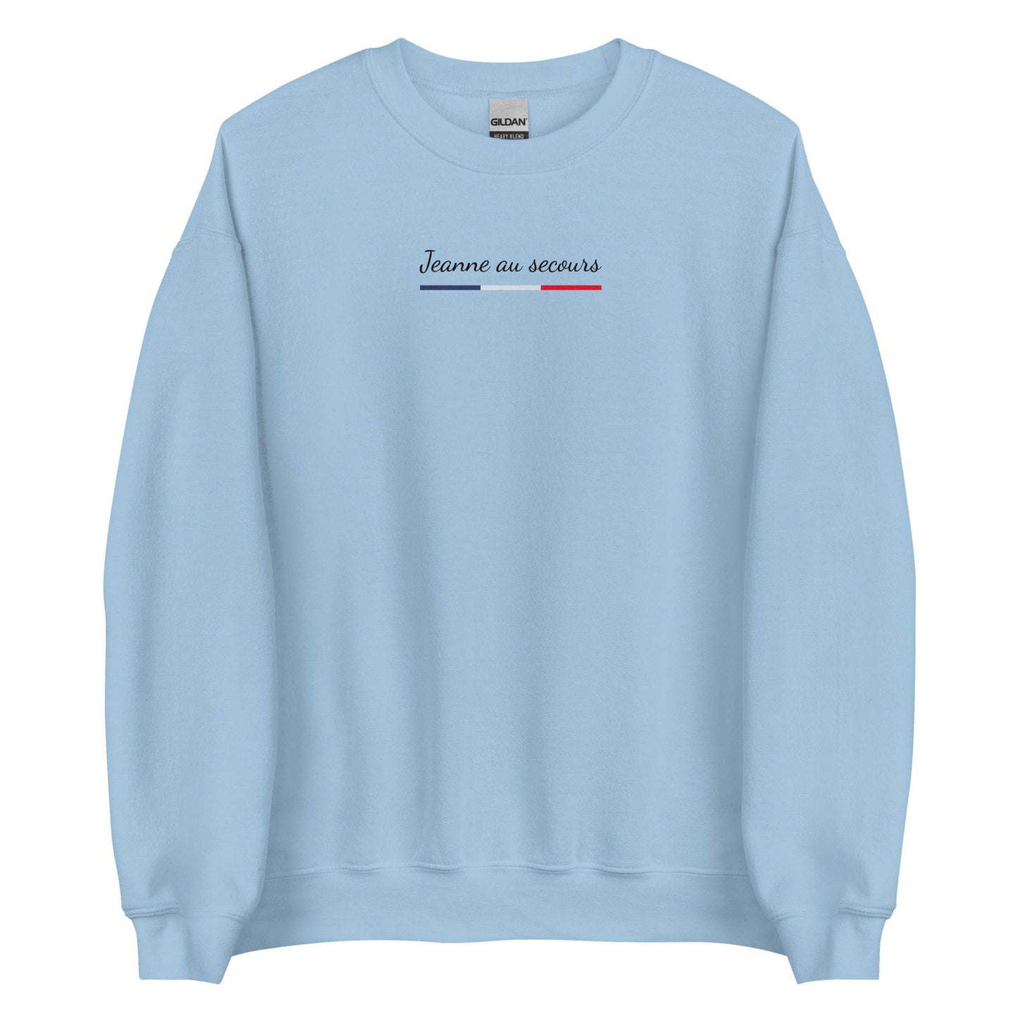 Sweat unisexe col rond Jeanne au secours Bleu Clair - Sedurro