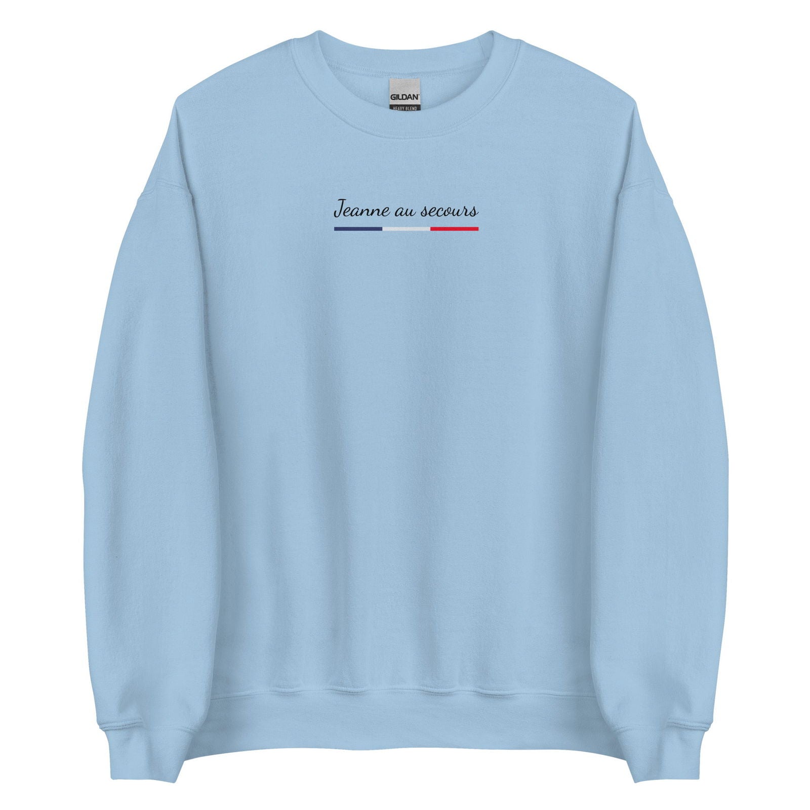 Sweat unisexe col rond Jeanne au secours Bleu Clair - Sedurro