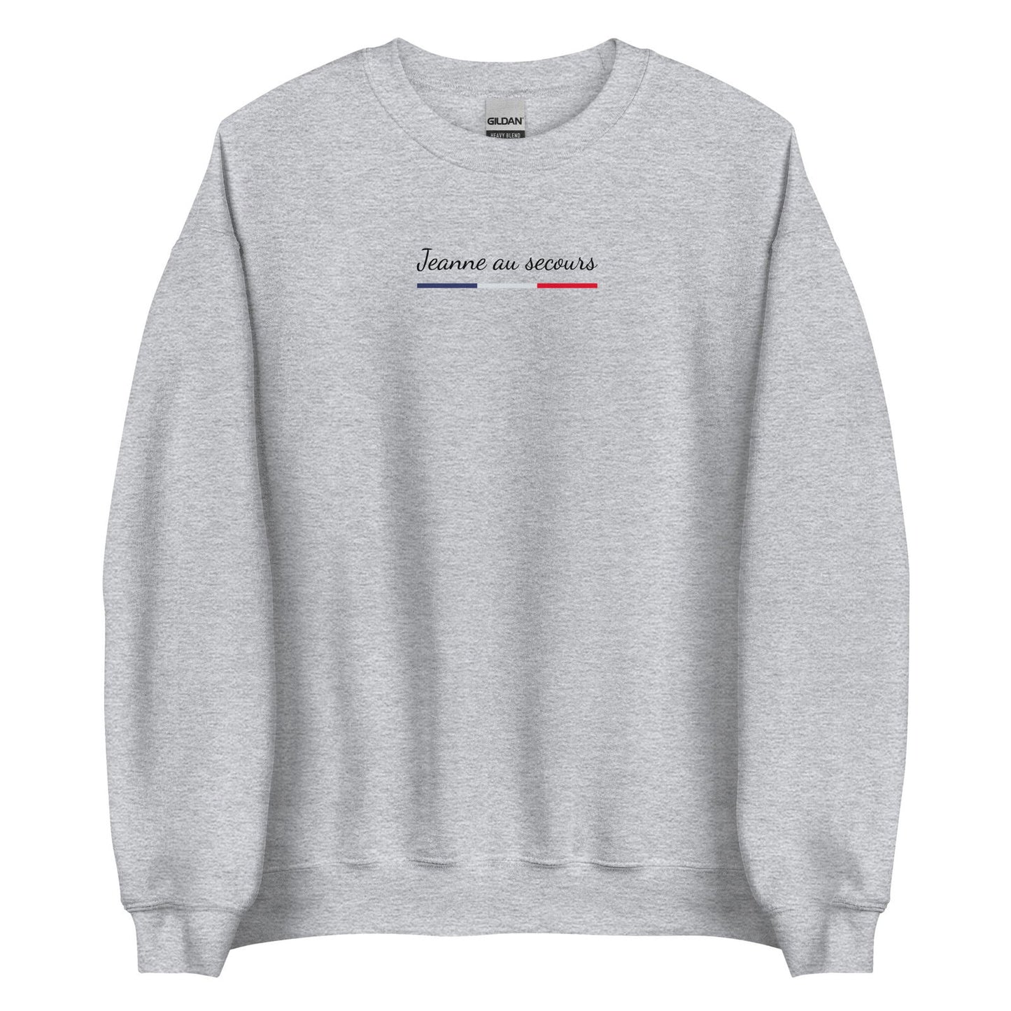 Sweat unisexe col rond Jeanne au secours Gris Sport - Sedurro