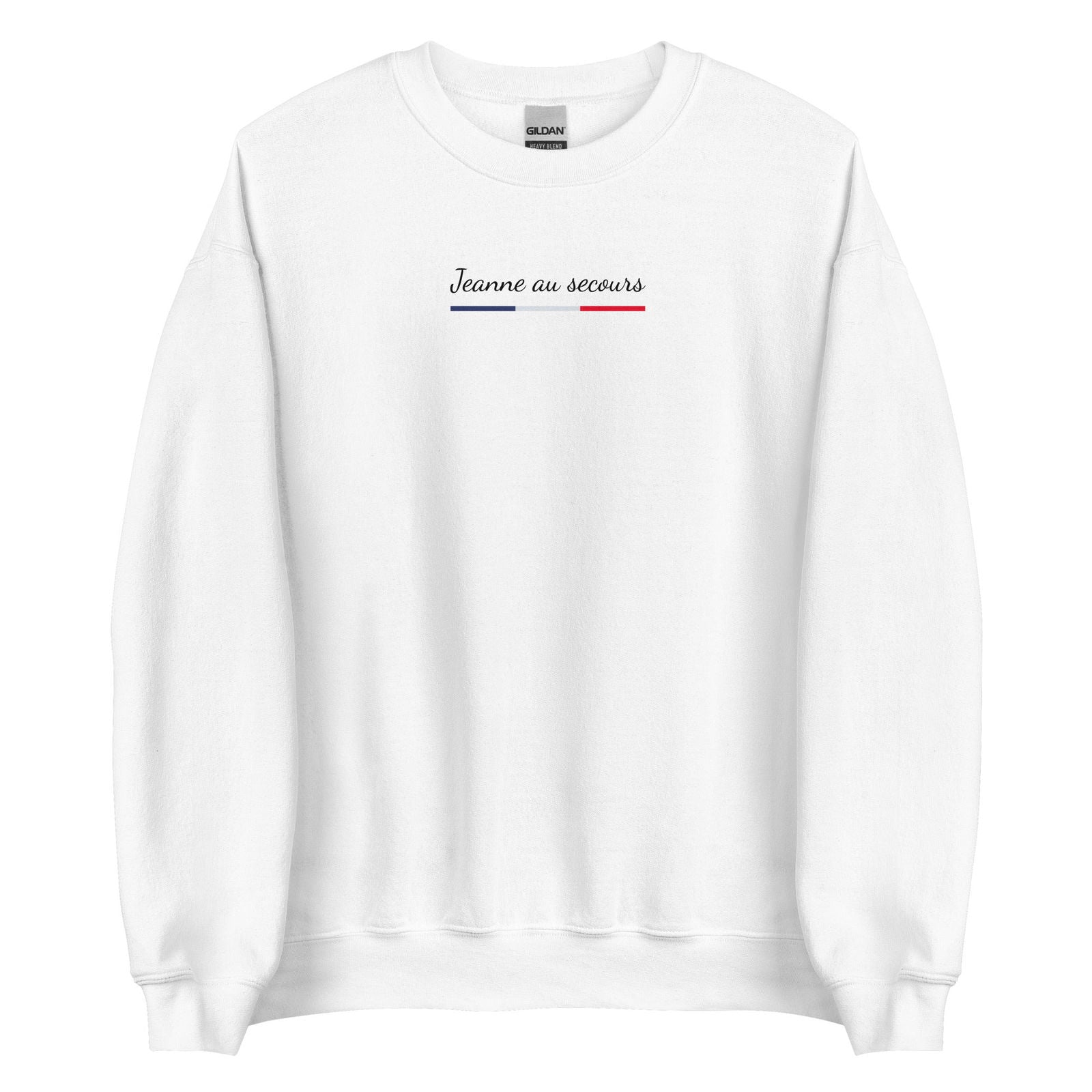 Sweat unisexe col rond Jeanne au secours Blanc - Sedurro