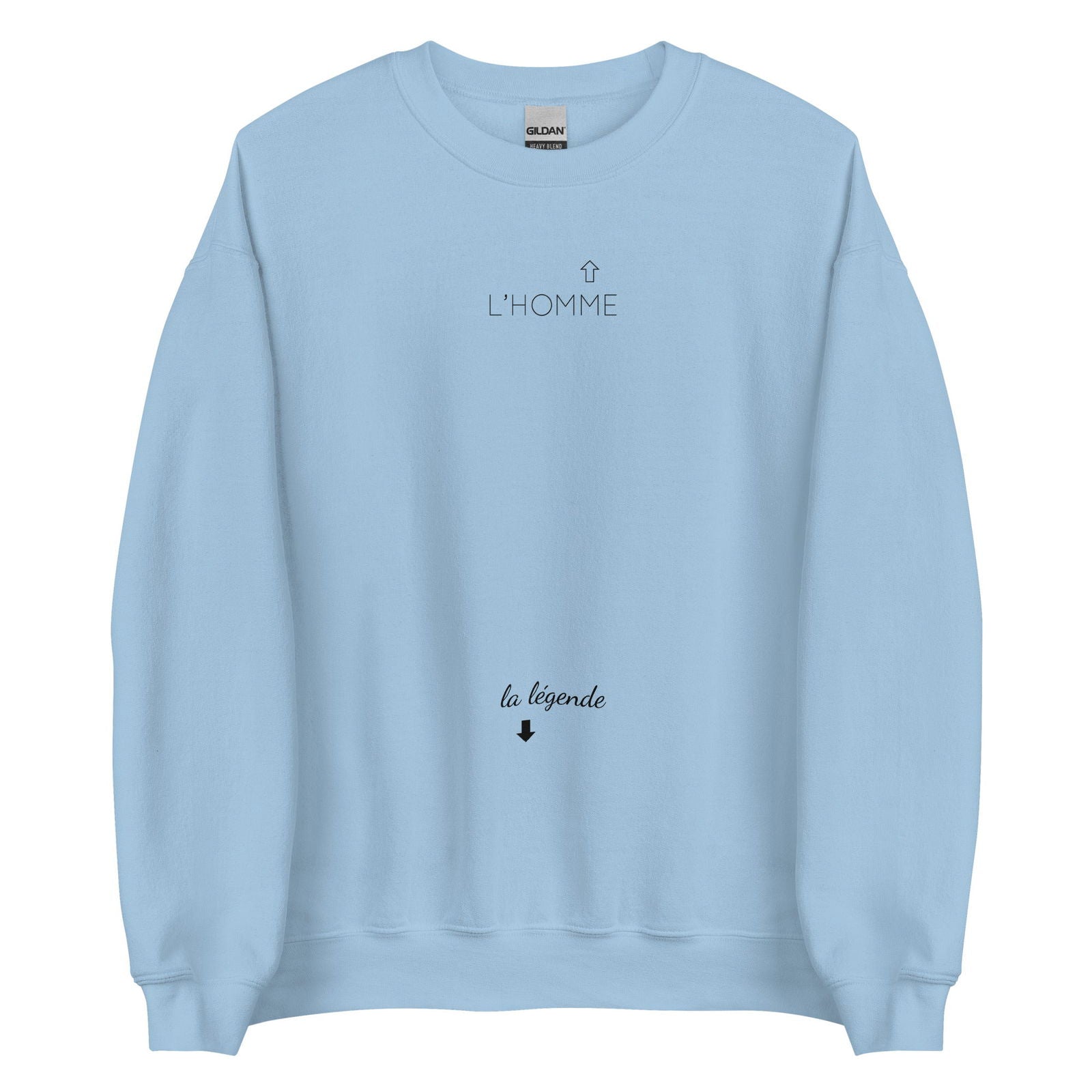 Sweat unisexe col rond L'homme et la légende Bleu Clair - Sedurro