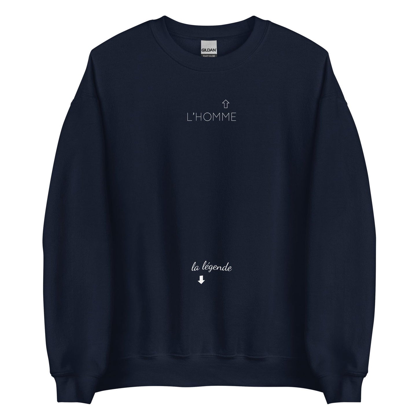 Sweat unisexe col rond L'homme et la légende Bleu Marine - Sedurro