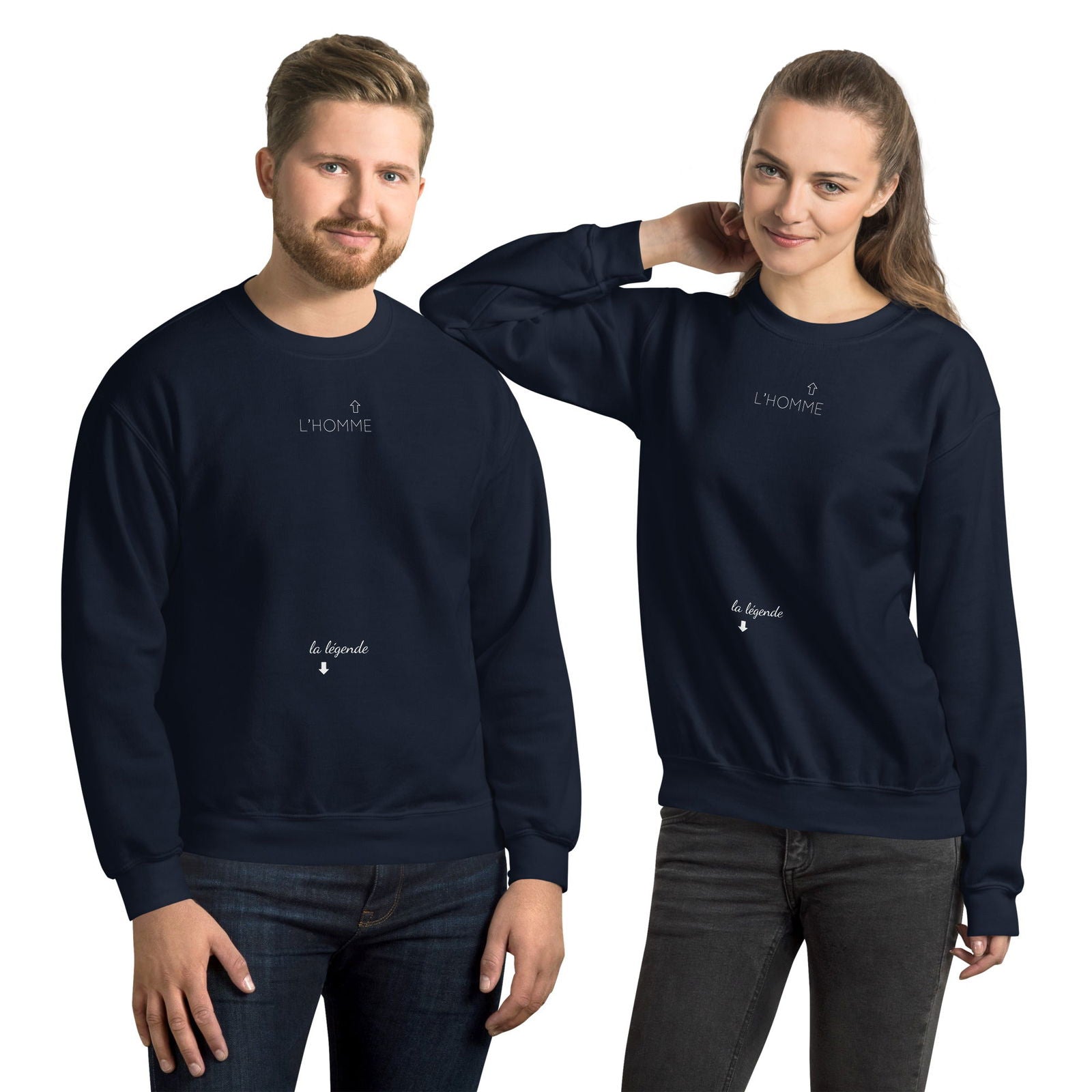 Sweat unisexe col rond L'homme et la légende - Sedurro