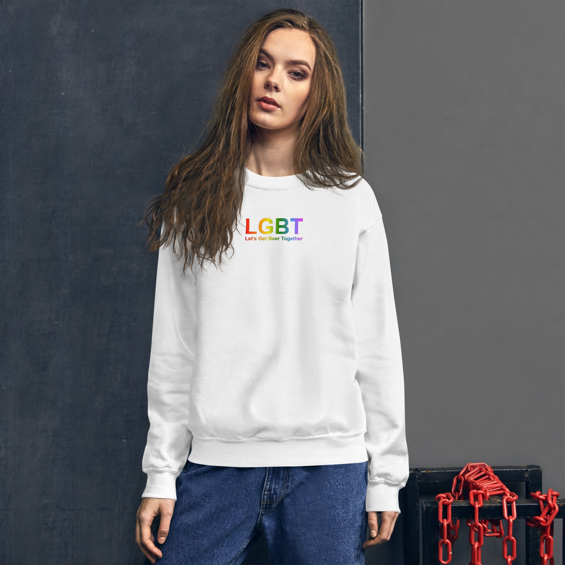 Sweat unisexe col rond LGBT Let's Get Beer Together - Sedurro