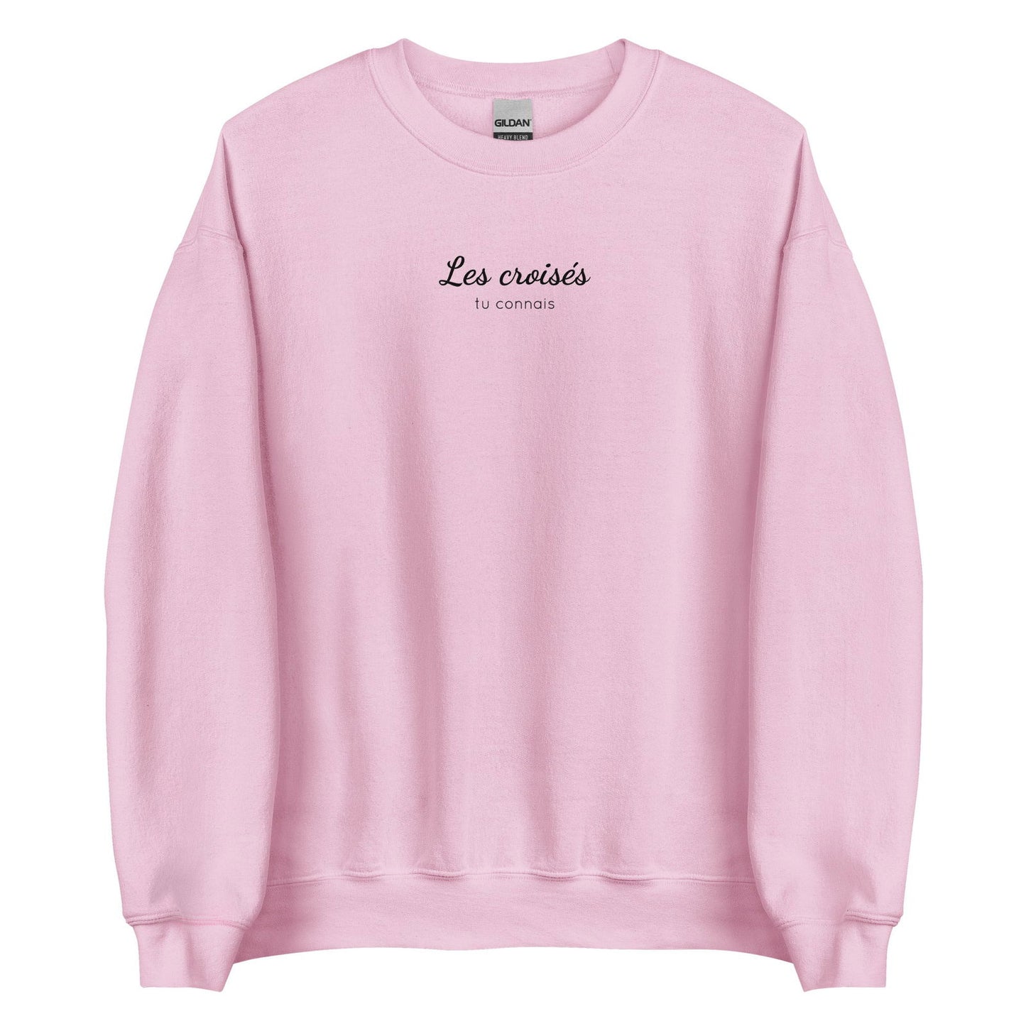 Sweat unisexe col rond Les croisés tu connais Rose Clair - Sedurro