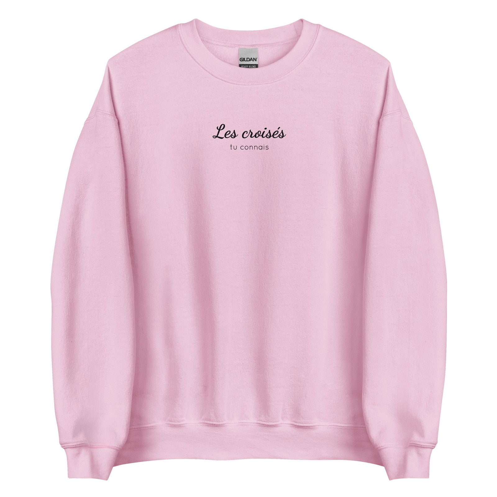 Sweat unisexe col rond Les croisés tu connais Rose Clair - Sedurro