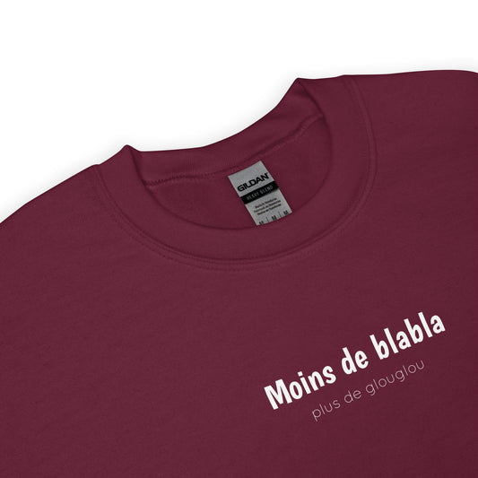 Sweat unisexe col rond Moins de blabla plus de glouglou - Sedurro