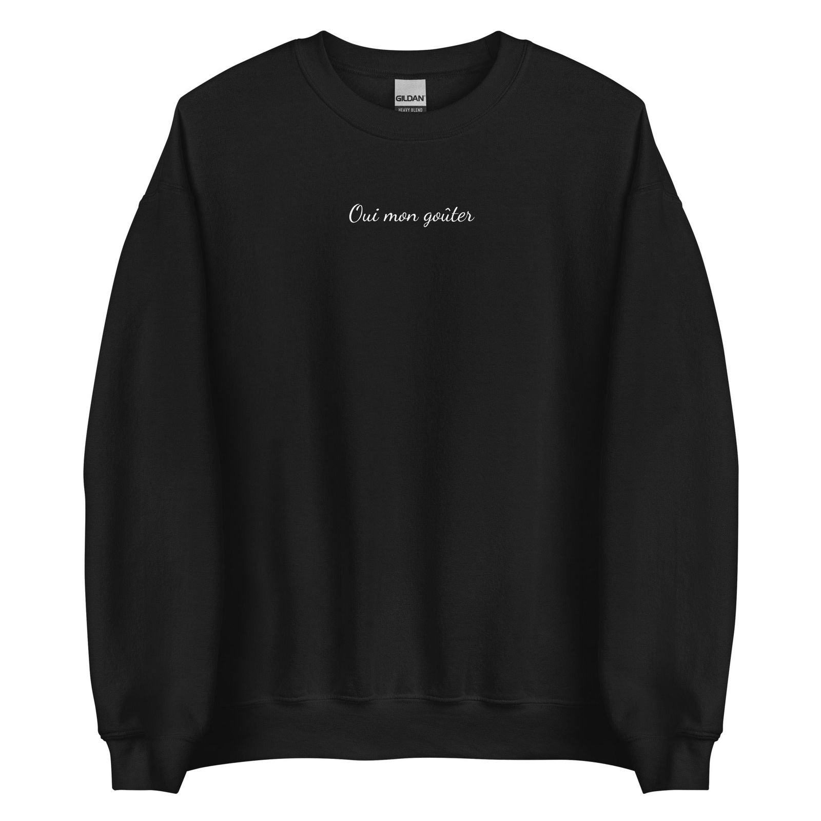 Sweat unisexe col rond Oui mon goûter Noir - Sedurro