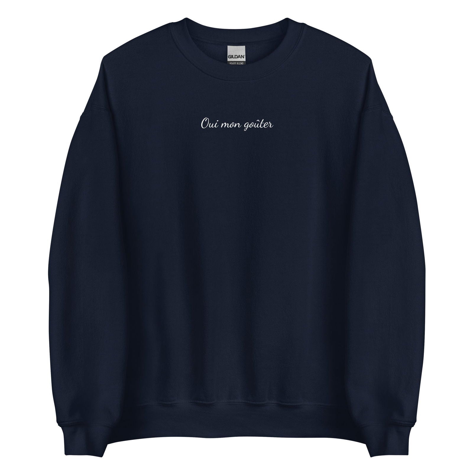Sweat unisexe col rond Oui mon goûter Bleu Marine - Sedurro