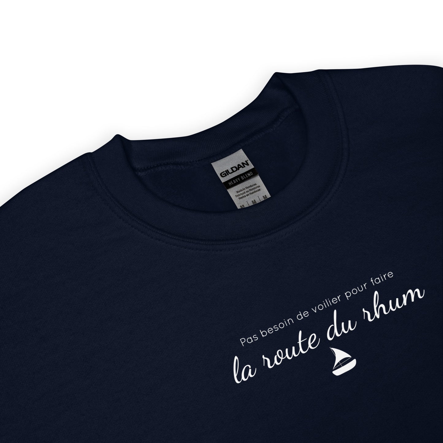 Sweat unisexe col rond Pas besoin de voilier pour faire la route du rhum - Sedurro