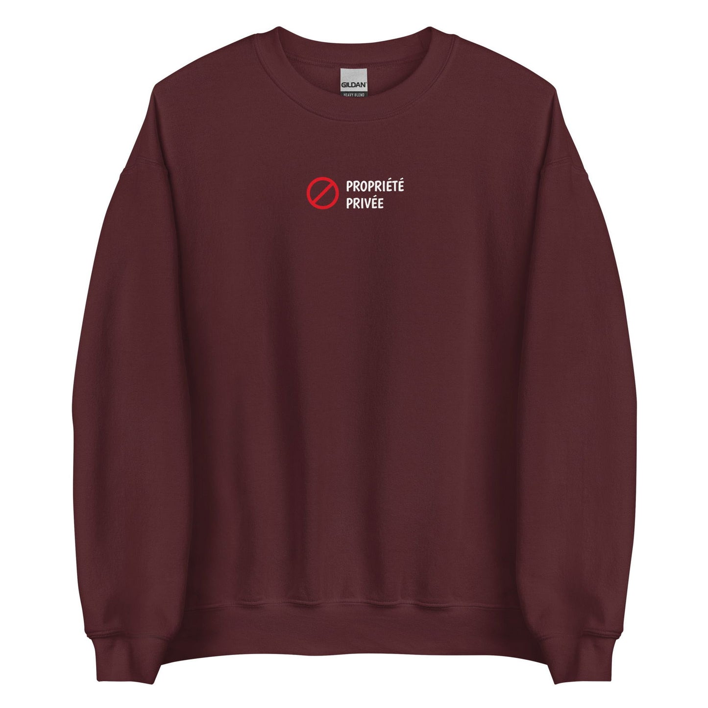 Sweat unisexe col rond Propriété privée Bordeaux - Sedurro