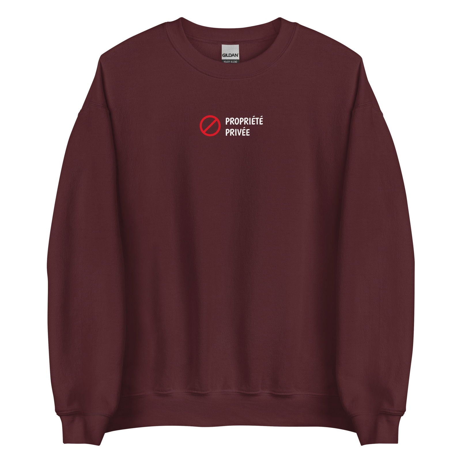 Sweat unisexe col rond Propriété privée Bordeaux - Sedurro