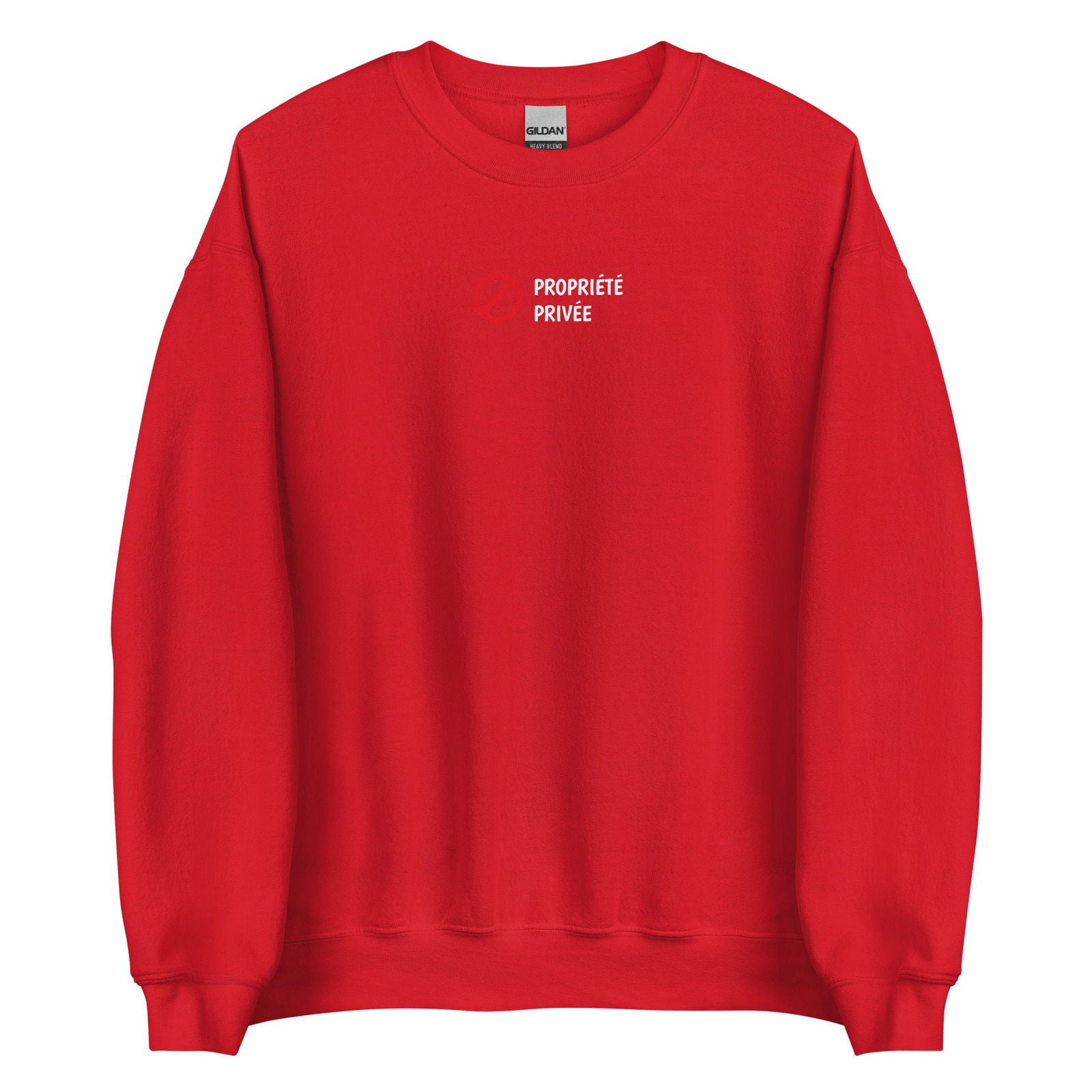 Sweat unisexe col rond Propriété privée Rouge - Sedurro