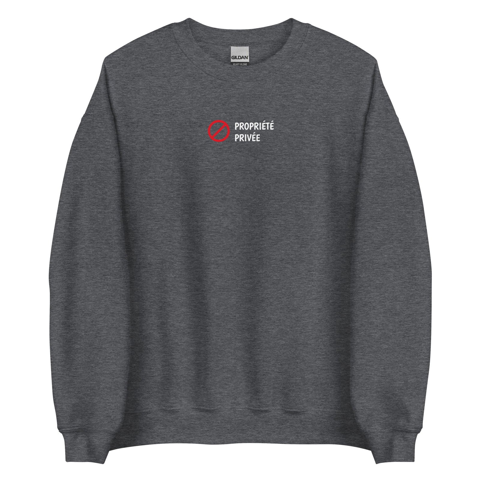 Sweat unisexe col rond Propriété privée Gris Foncé Chiné - Sedurro
